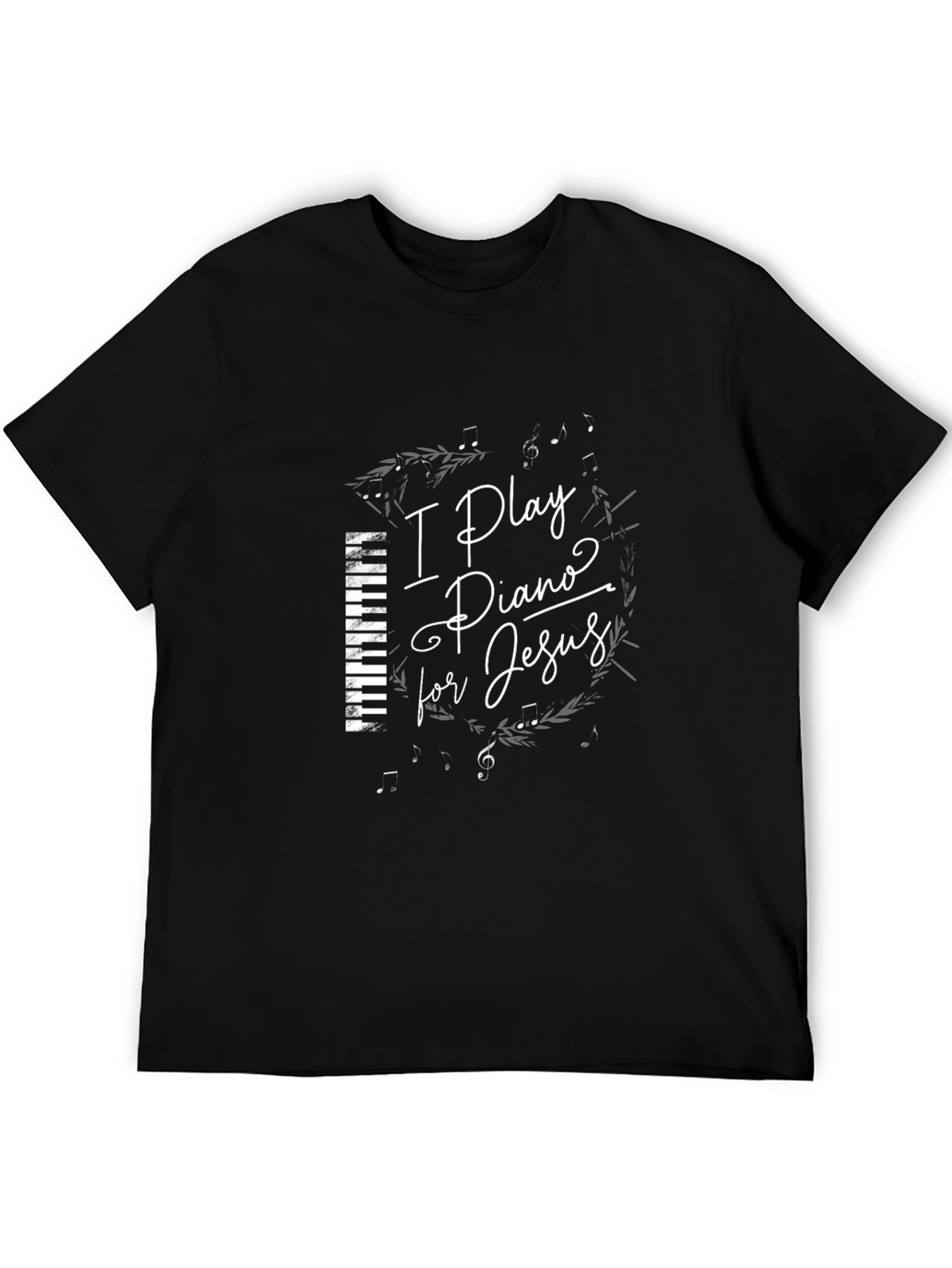 I Play Piano for Jesus Black T-Shirt
