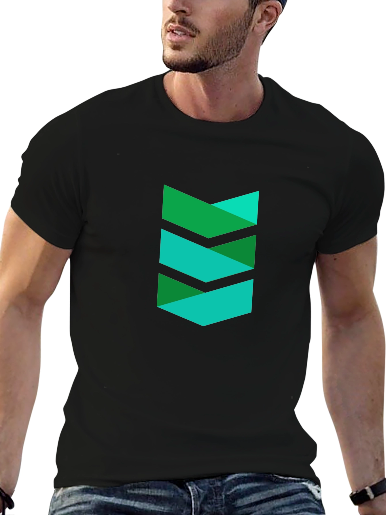 Modern Chevron Black T-Shirt