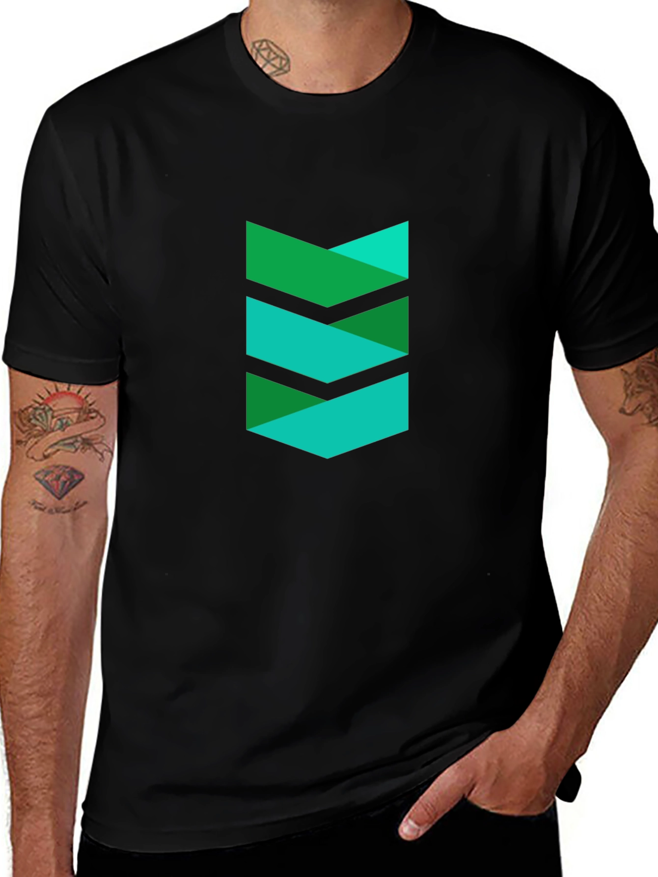 Modern Chevron Black T-Shirt