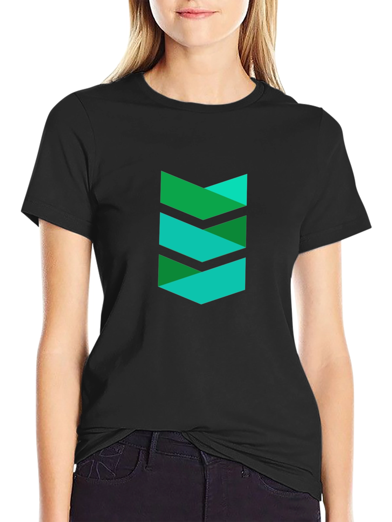 Modern Chevron Black T-Shirt