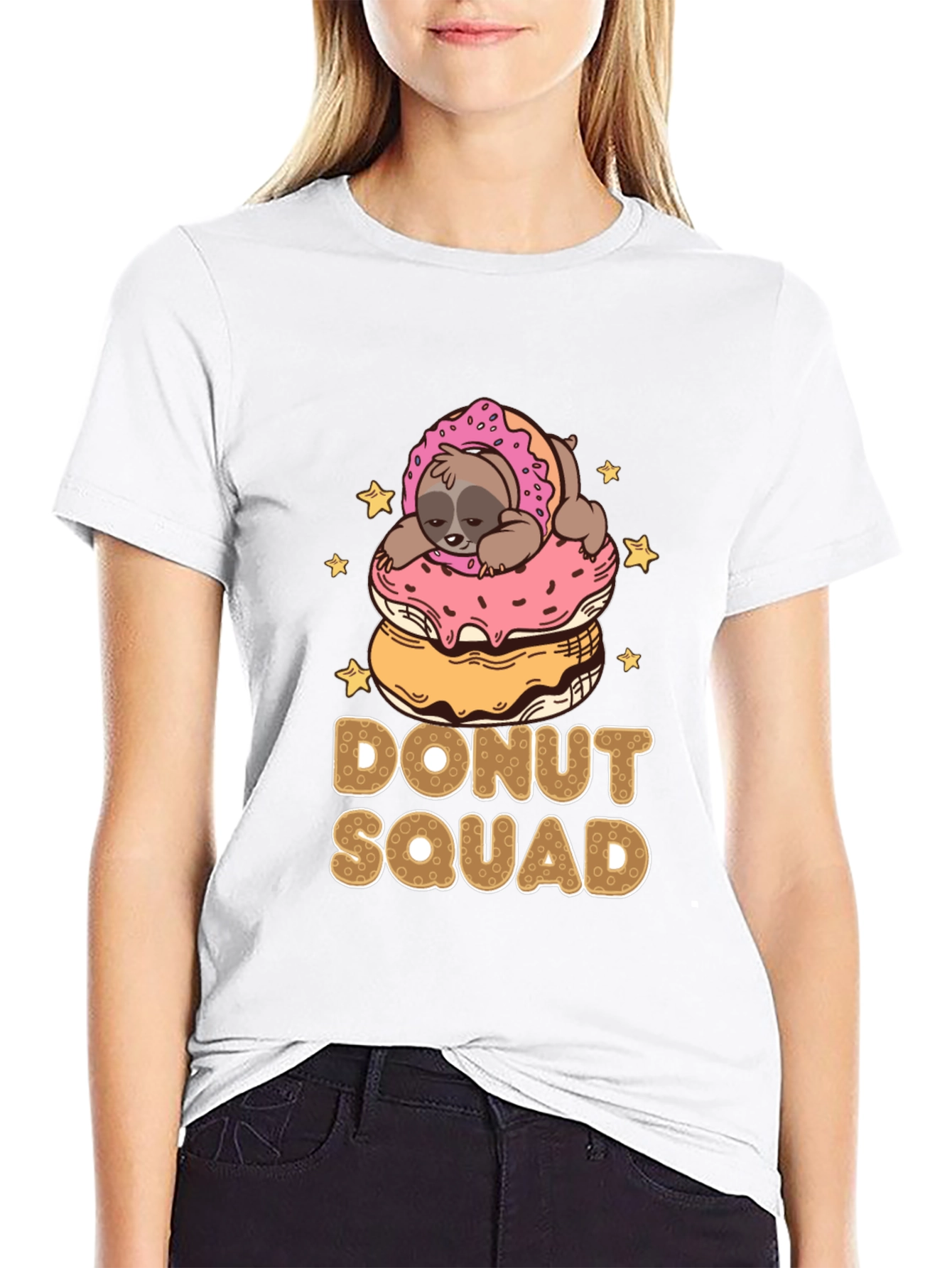Donut Squad Sloth Graphic T-Shirt