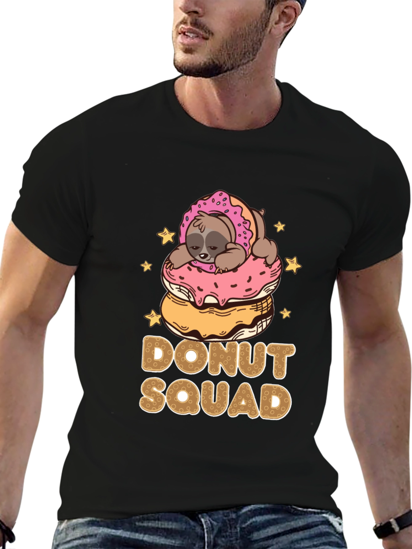 Donut Squad Sloth Graphic T-Shirt