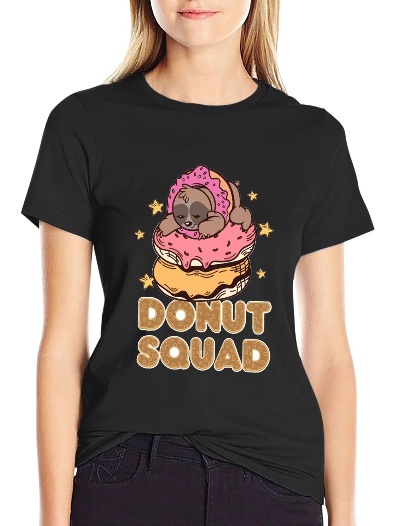 Donut Squad Sloth Graphic T-Shirt