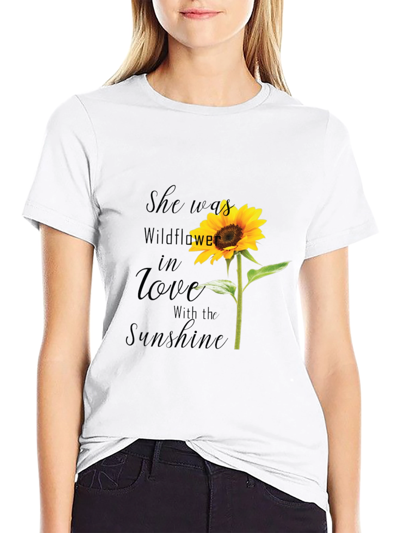 Sunflower Graphic T-Shirt - She Was Wildflower