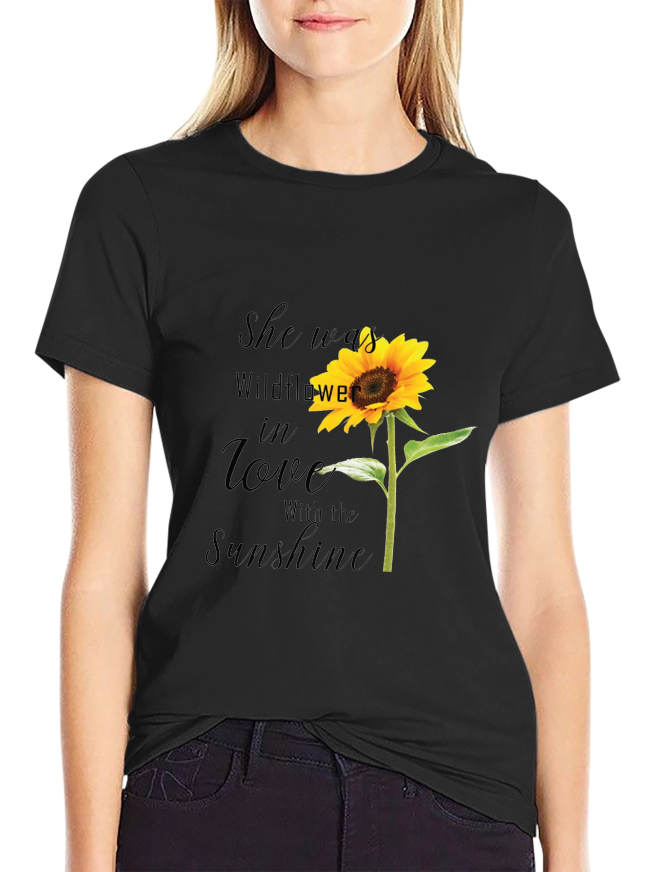 Sunflower Graphic T-Shirt - She Was Wildflower