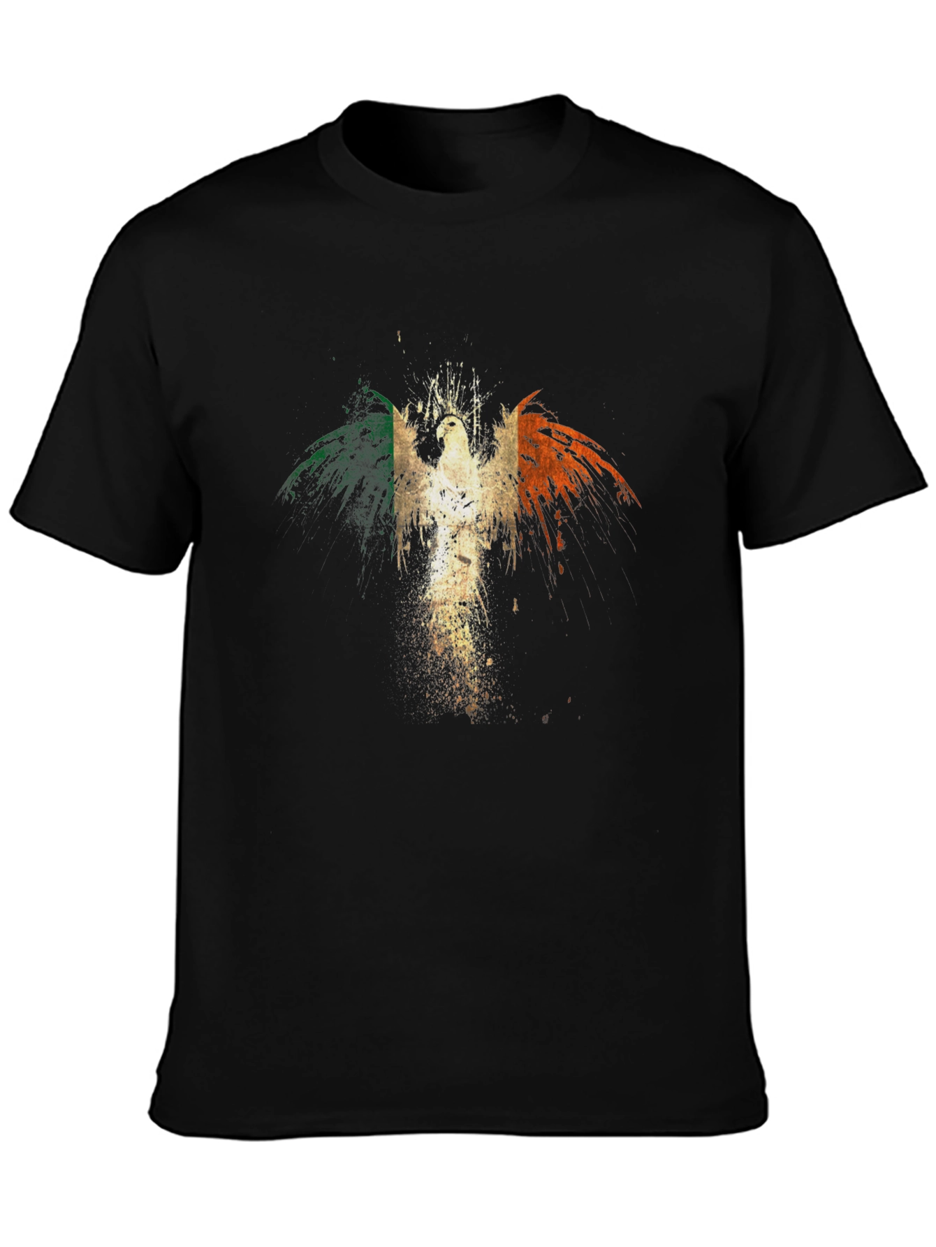 Irish Flag Phoenix Graphic Tee - Black