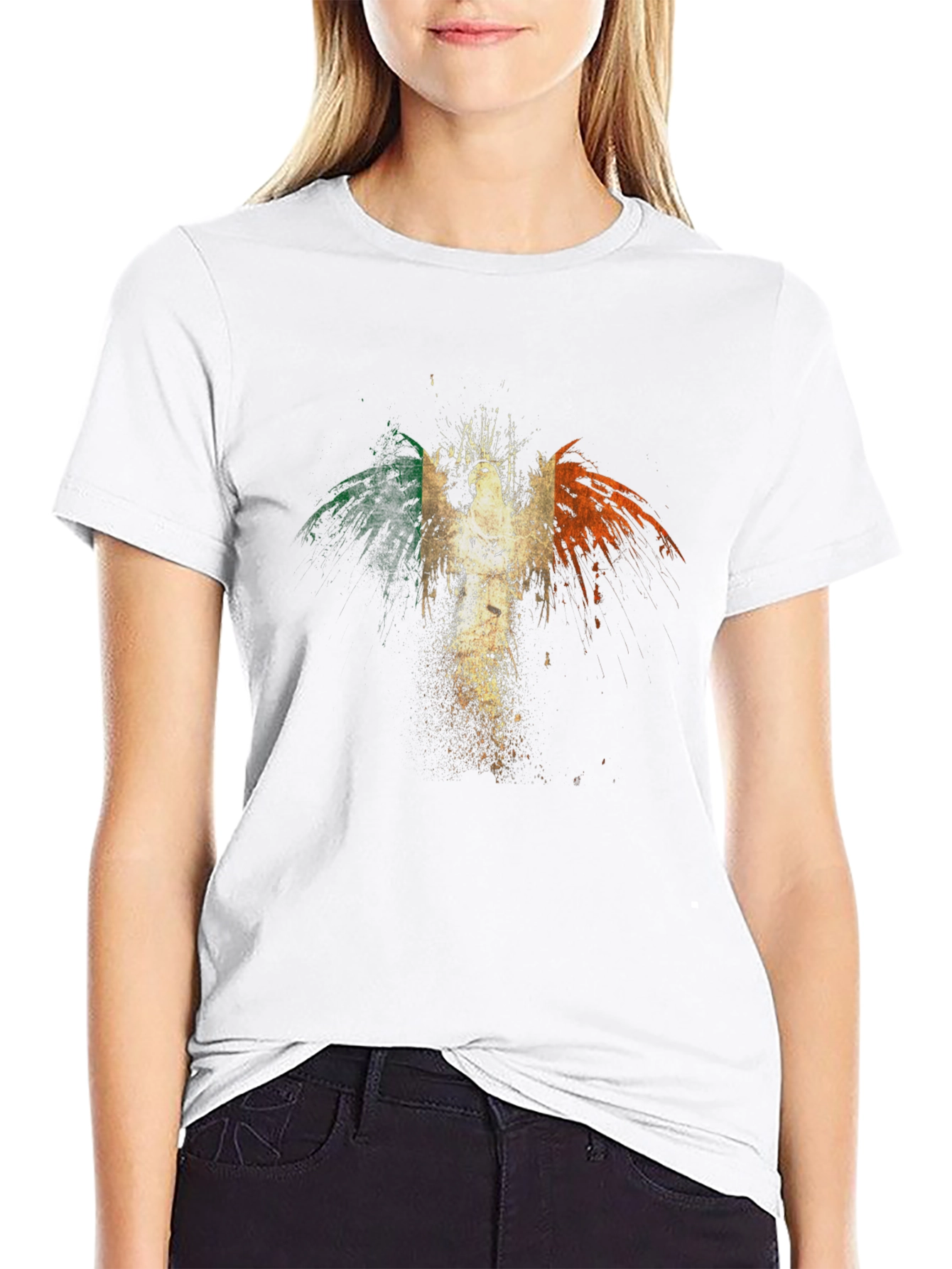 Irish Flag Phoenix Graphic Tee - Black