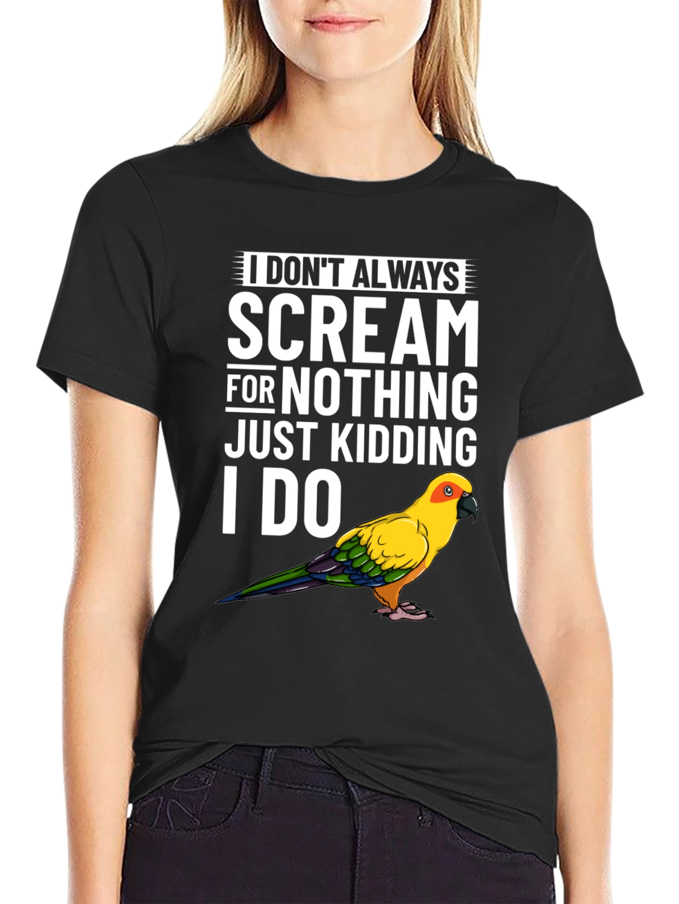 Funny Parrot T-Shirt - I Dont Always Scream