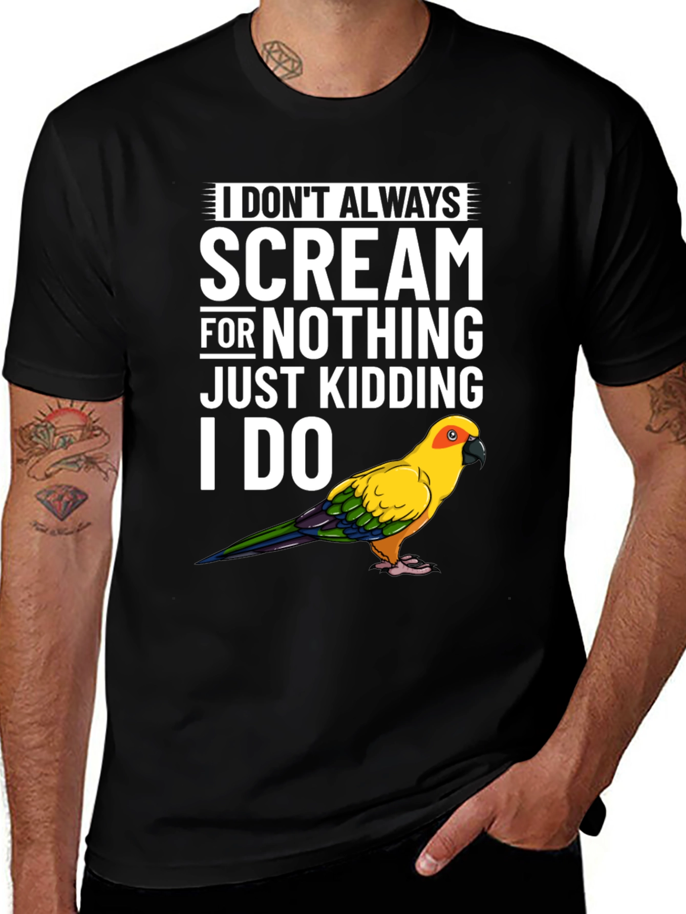 Funny Parrot T-Shirt - I Dont Always Scream