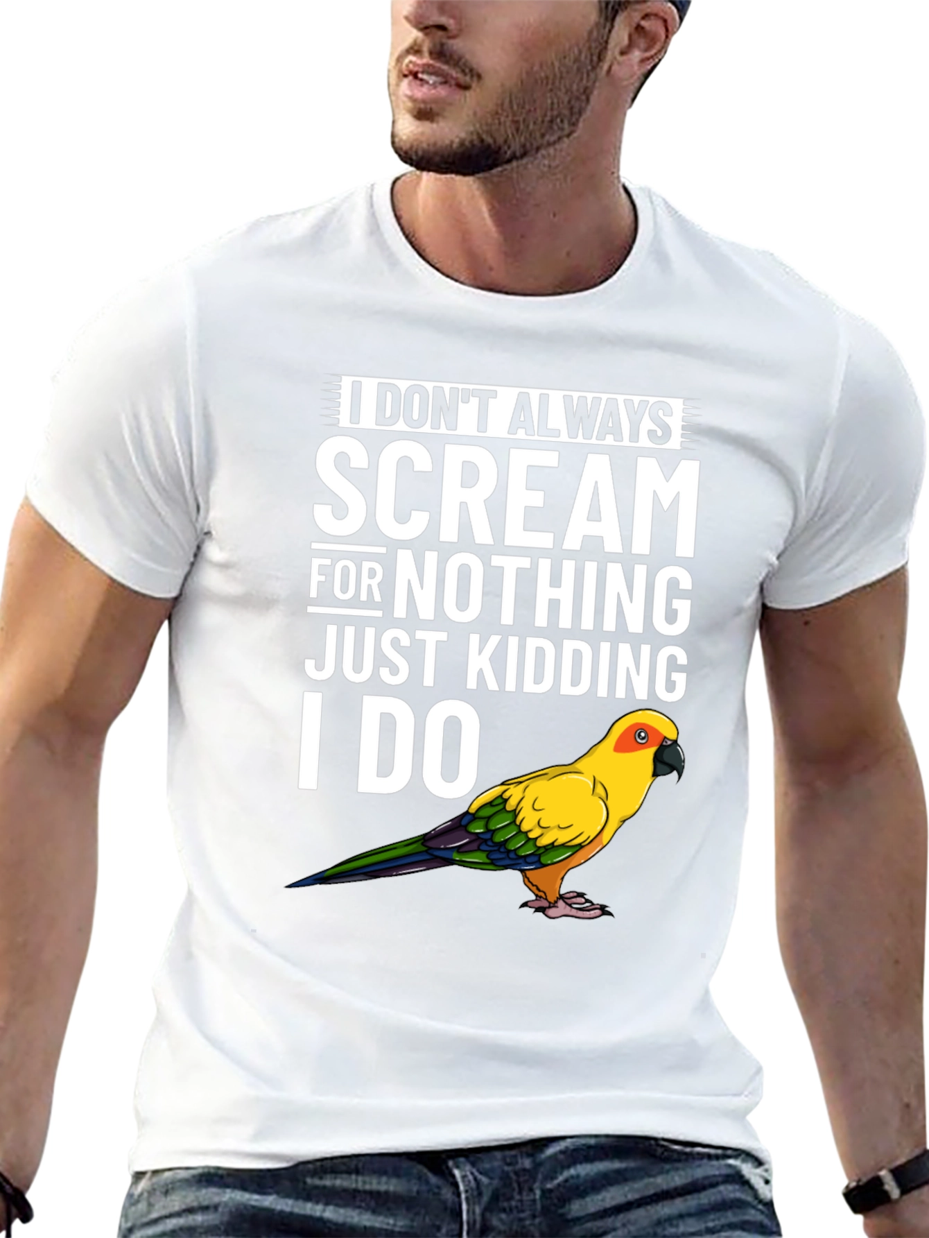 Funny Parrot T-Shirt - I Dont Always Scream