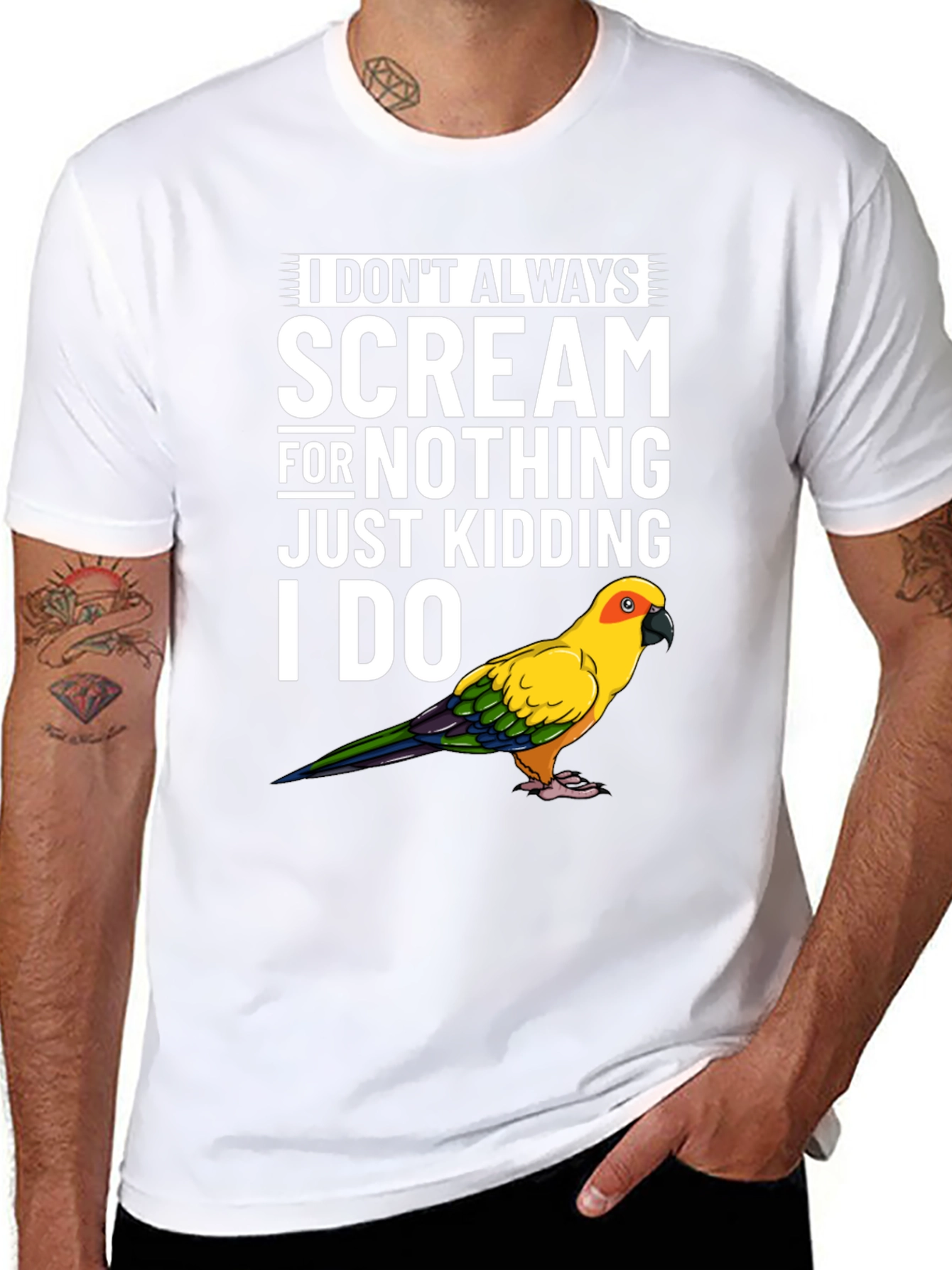 Funny Parrot T-Shirt - I Dont Always Scream
