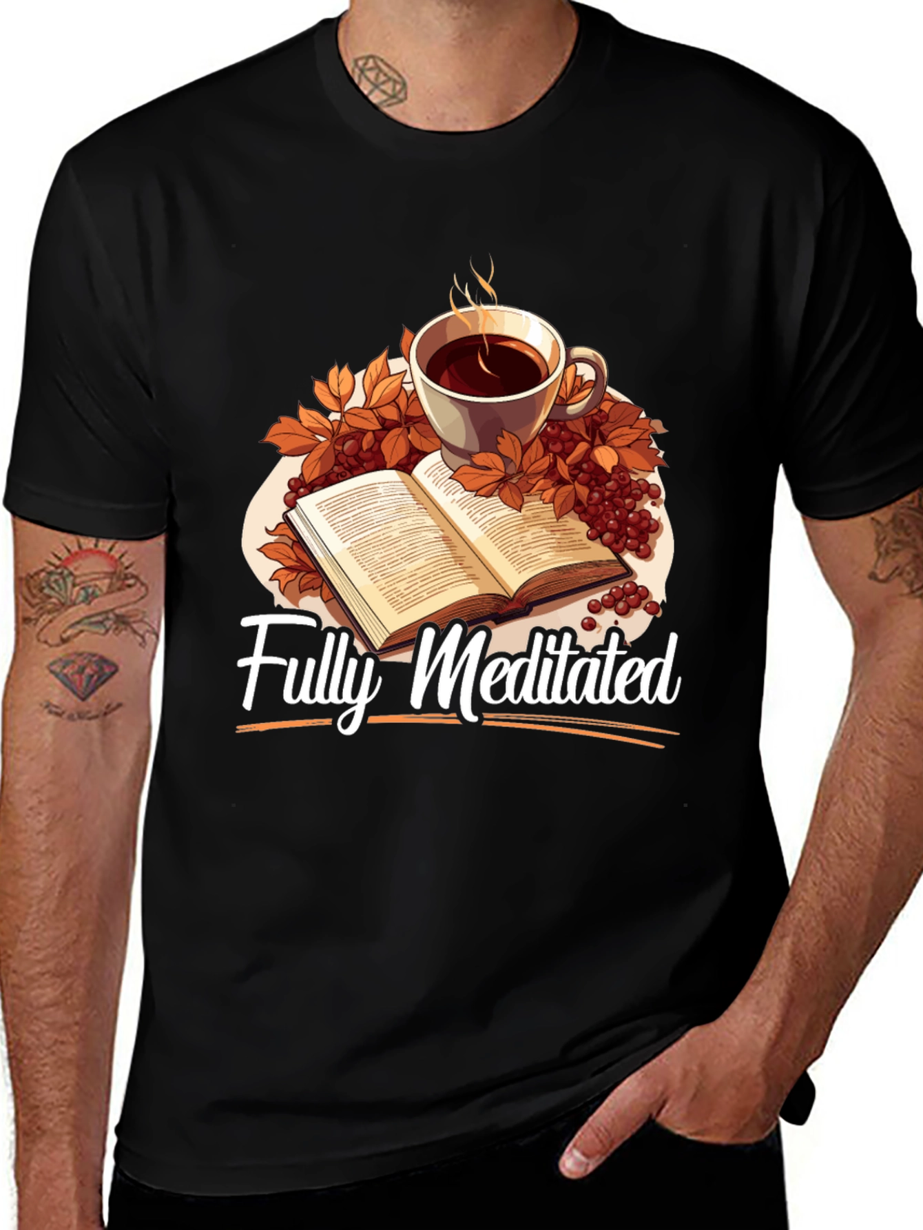 Fully Meditated Coffee & Book T-Shirt