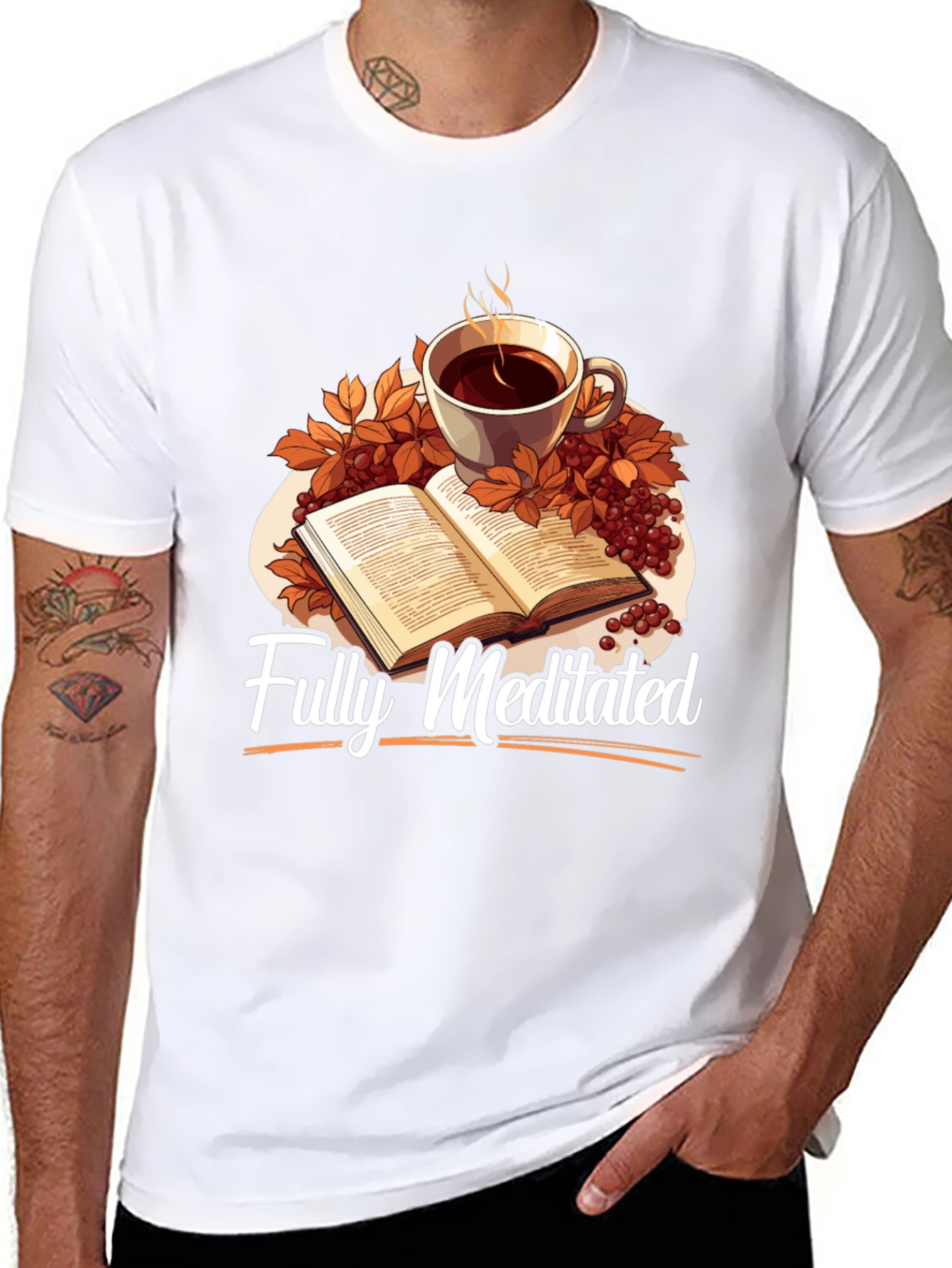 Fully Meditated Coffee & Book T-Shirt