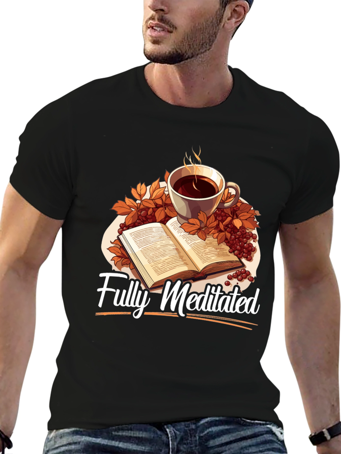 Fully Meditated Coffee & Book T-Shirt