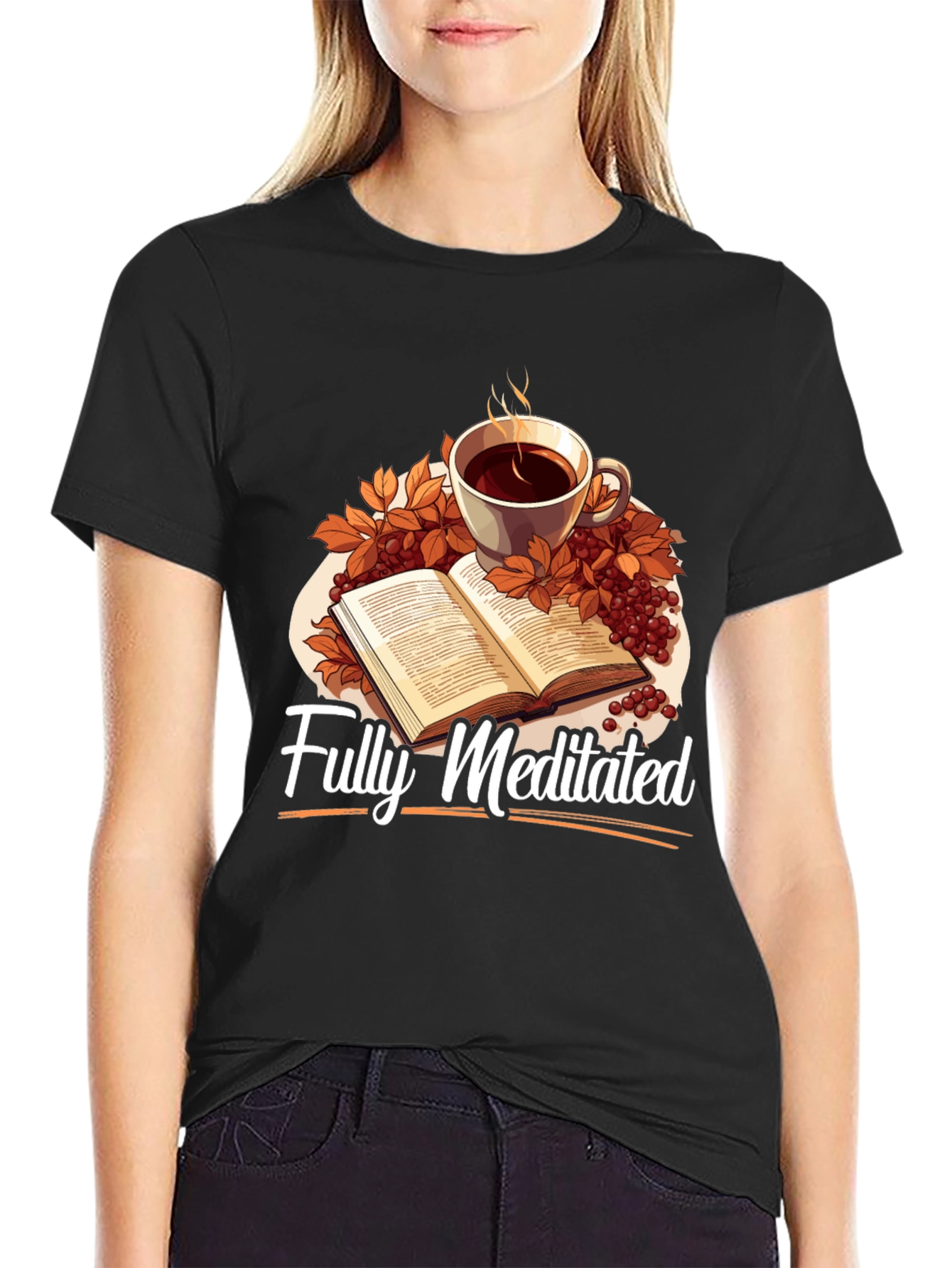 Fully Meditated Coffee & Book T-Shirt