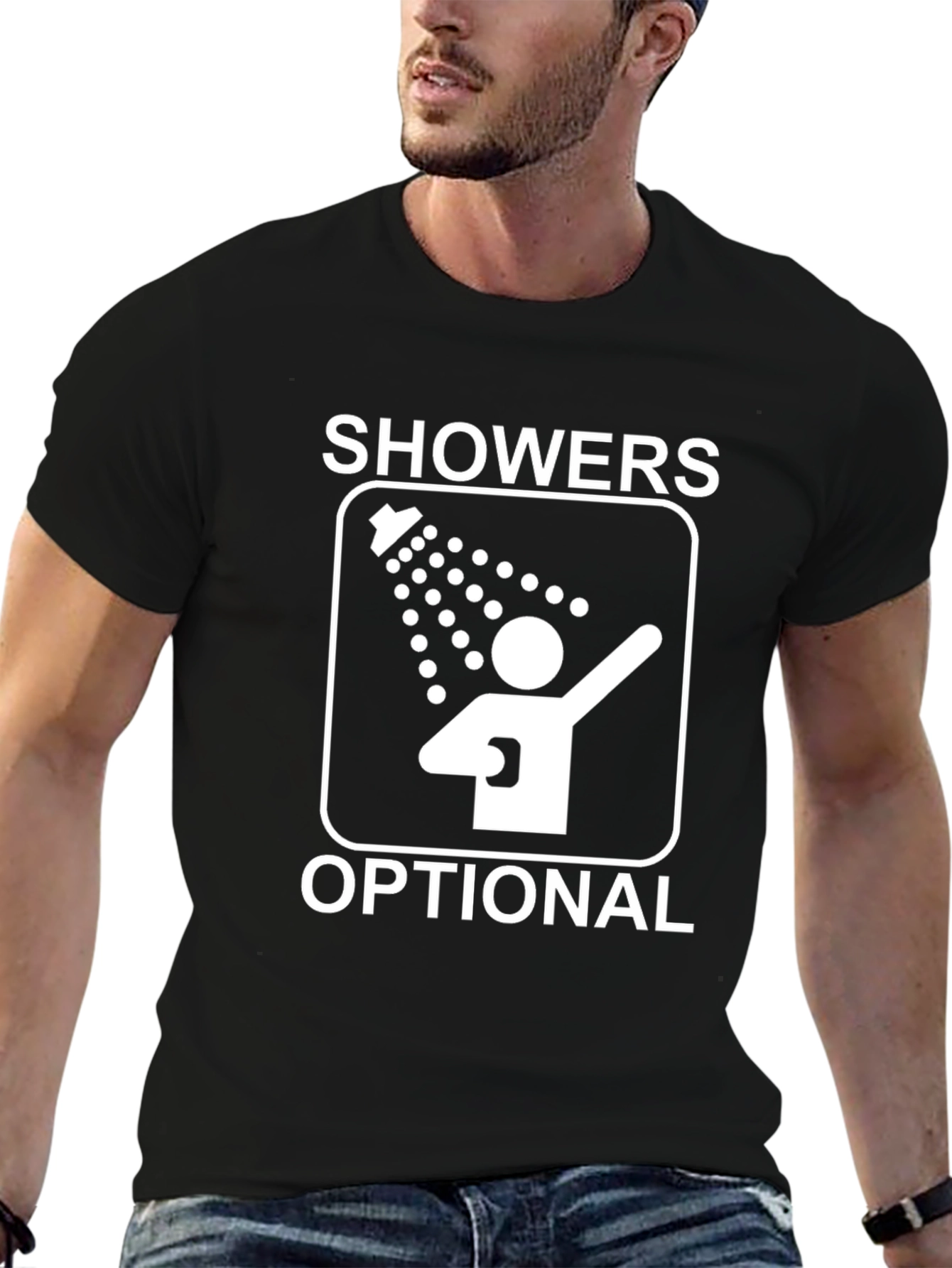 Showers Optional Graphic Tee - Novelty Humor Shirt
