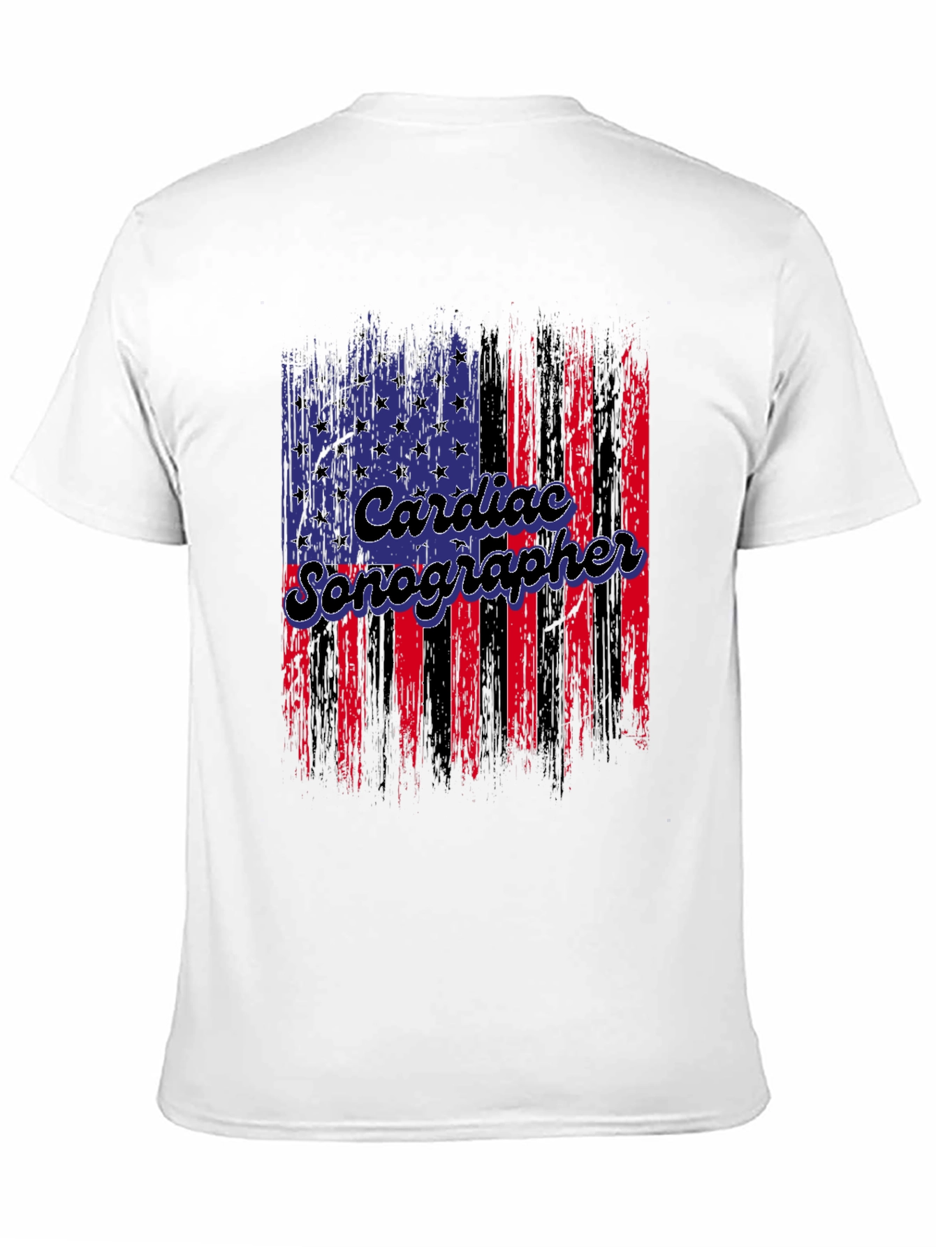 Cardiac Sonographer American Flag T-Shirt