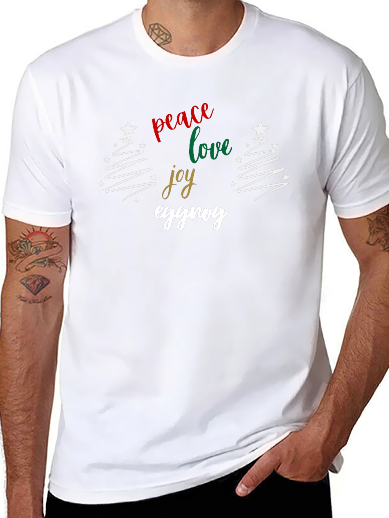 Peace Love Joy Eggnog Christmas Holiday T-Shirt