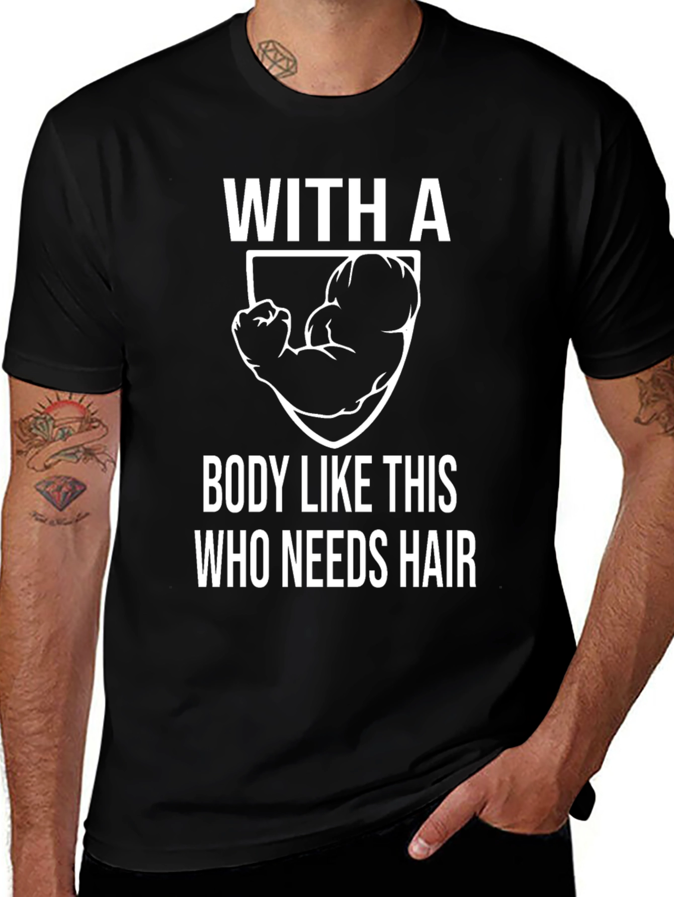 Funny Bald Guy Bodybuilding T-Shirt