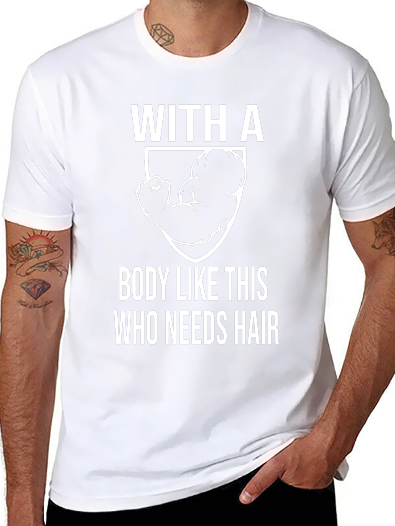 Funny Bald Guy Bodybuilding T-Shirt