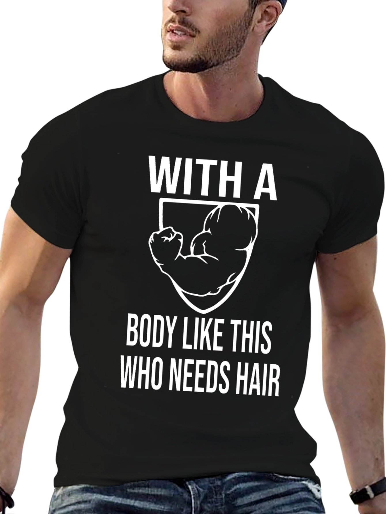 Funny Bald Guy Bodybuilding T-Shirt