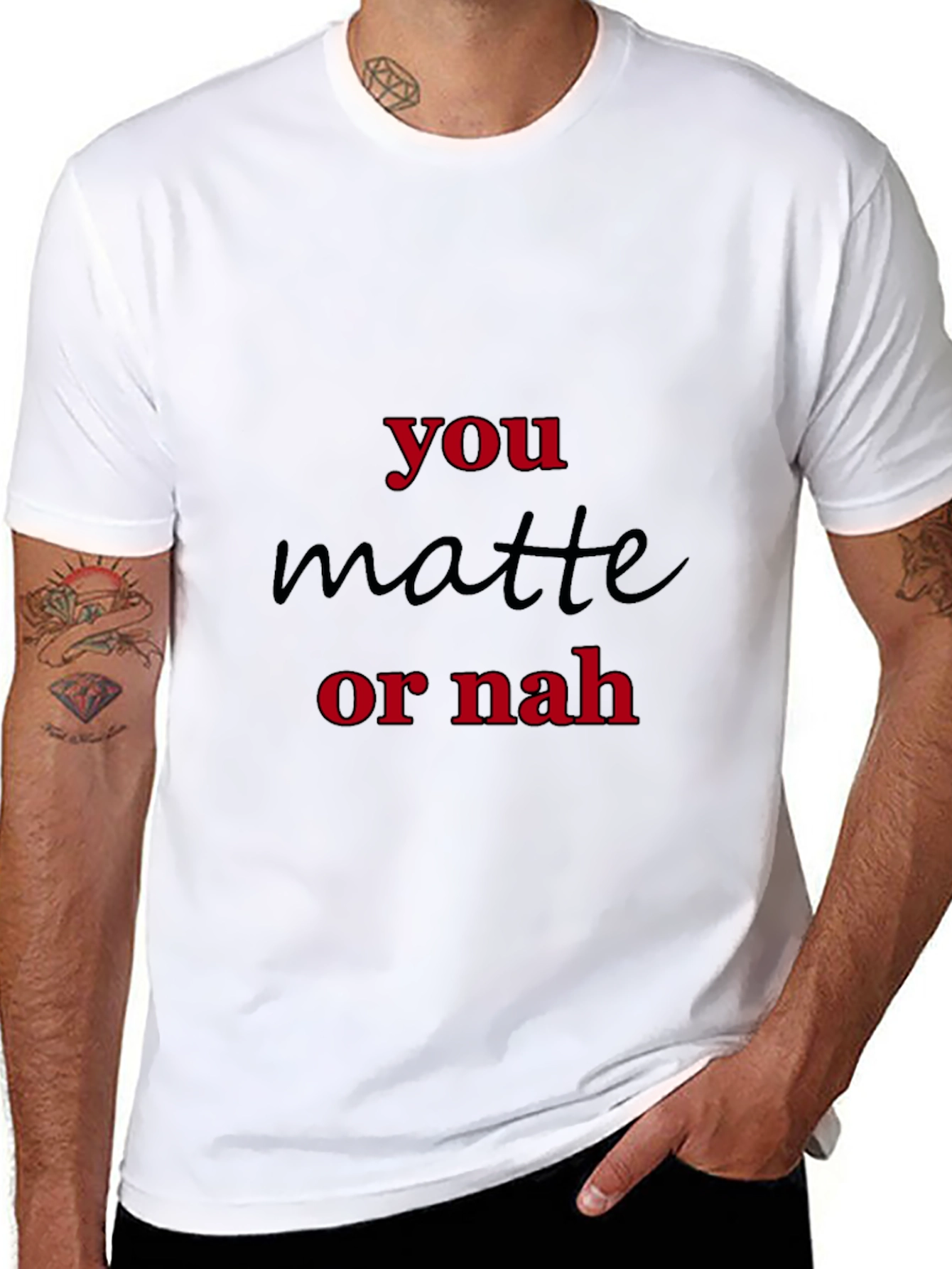 You Matte Or Nah Black Graphic T-Shirt