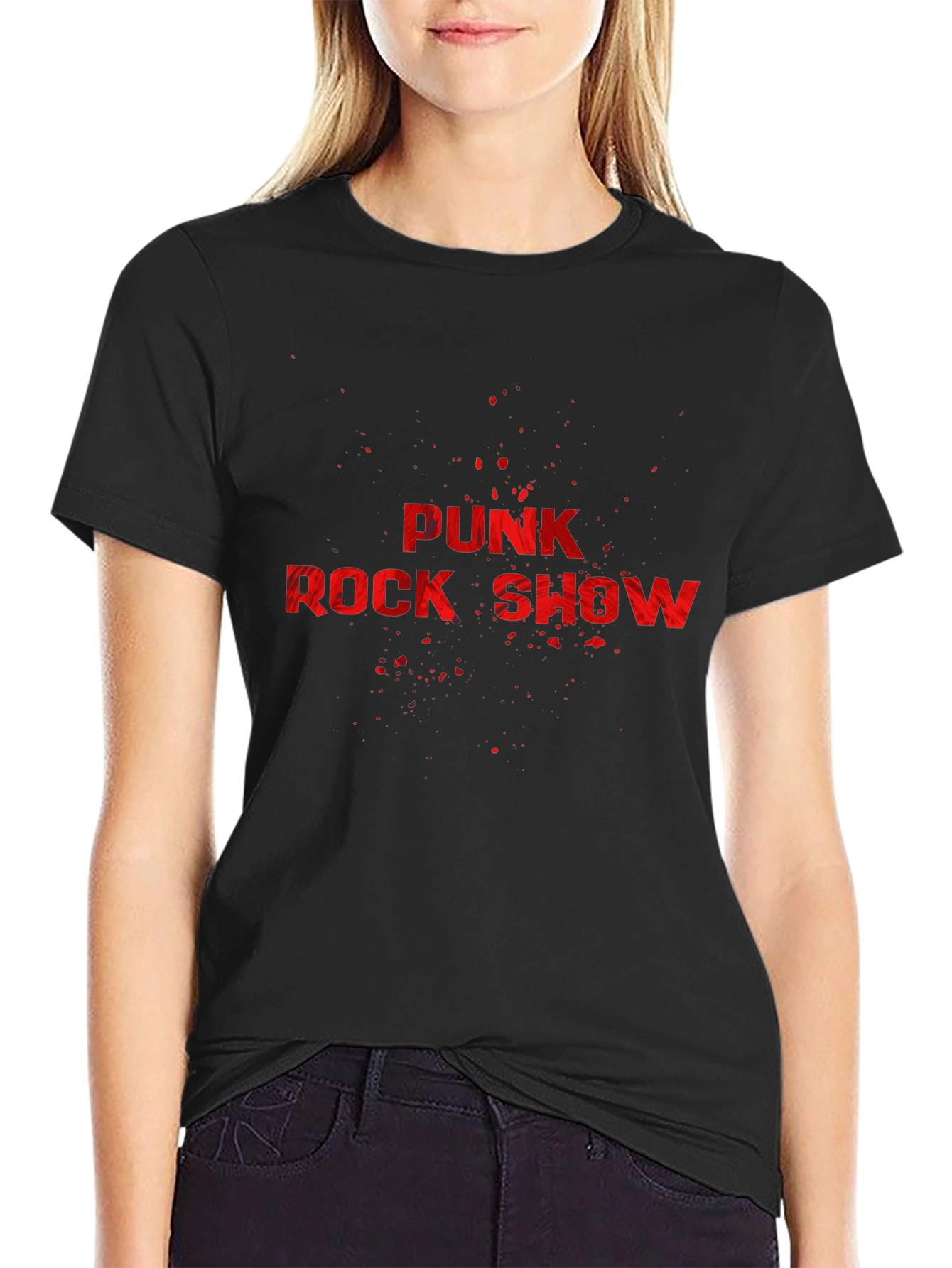 Punk Rock Show Graphic T-Shirt - Bold Red Print