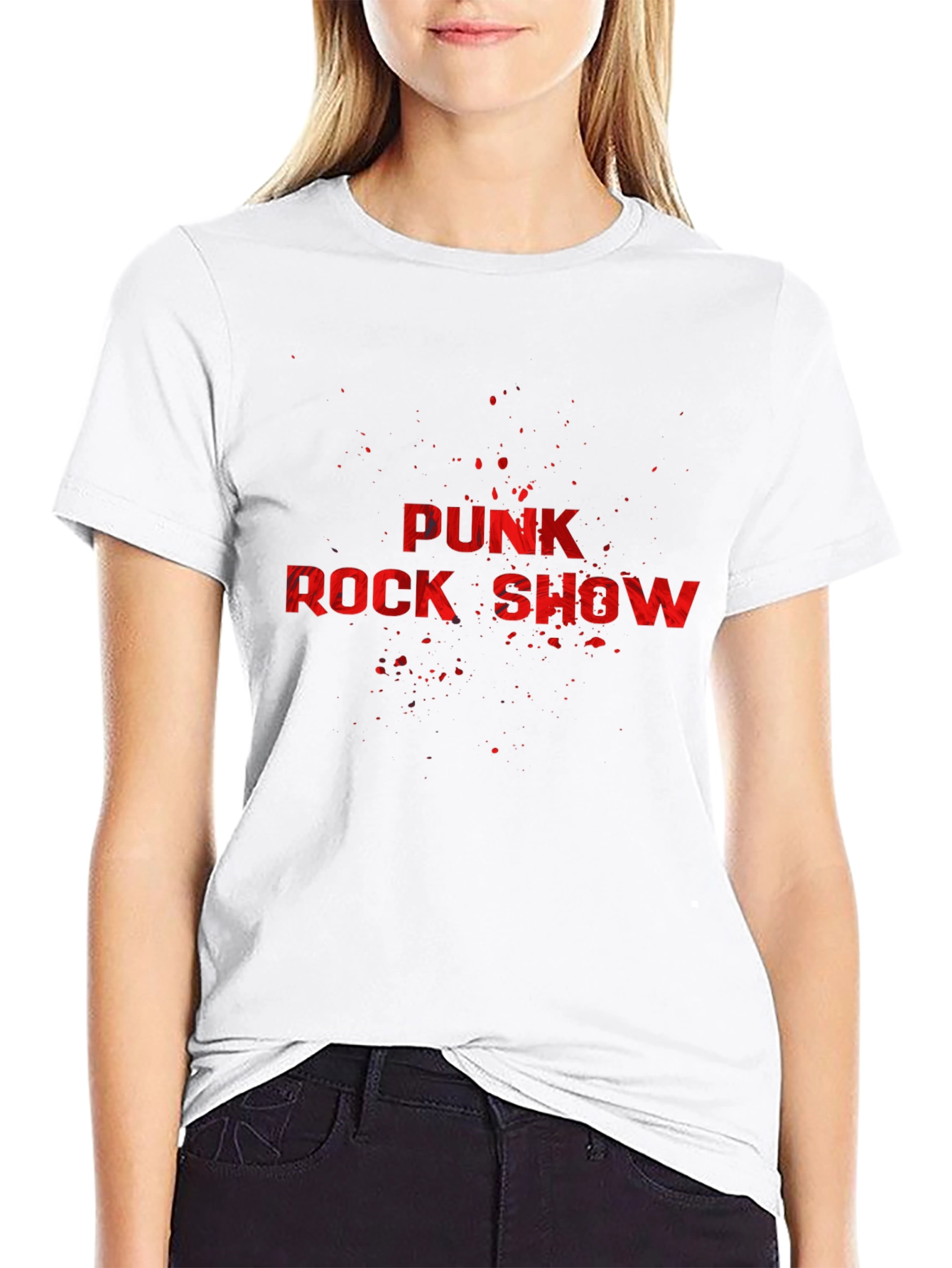 Punk Rock Show Graphic T-Shirt - Bold Red Print