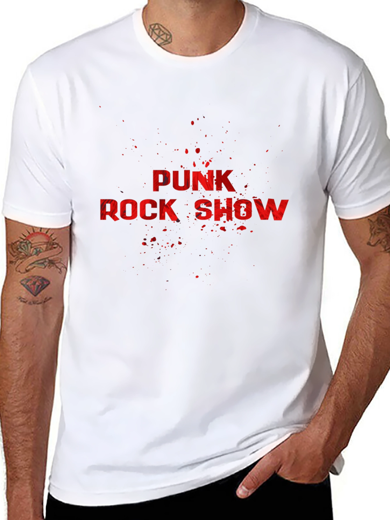 Punk Rock Show Graphic T-Shirt - Bold Red Print
