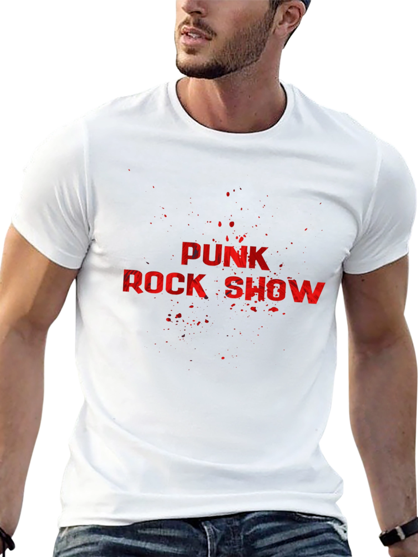 Punk Rock Show Graphic T-Shirt - Bold Red Print
