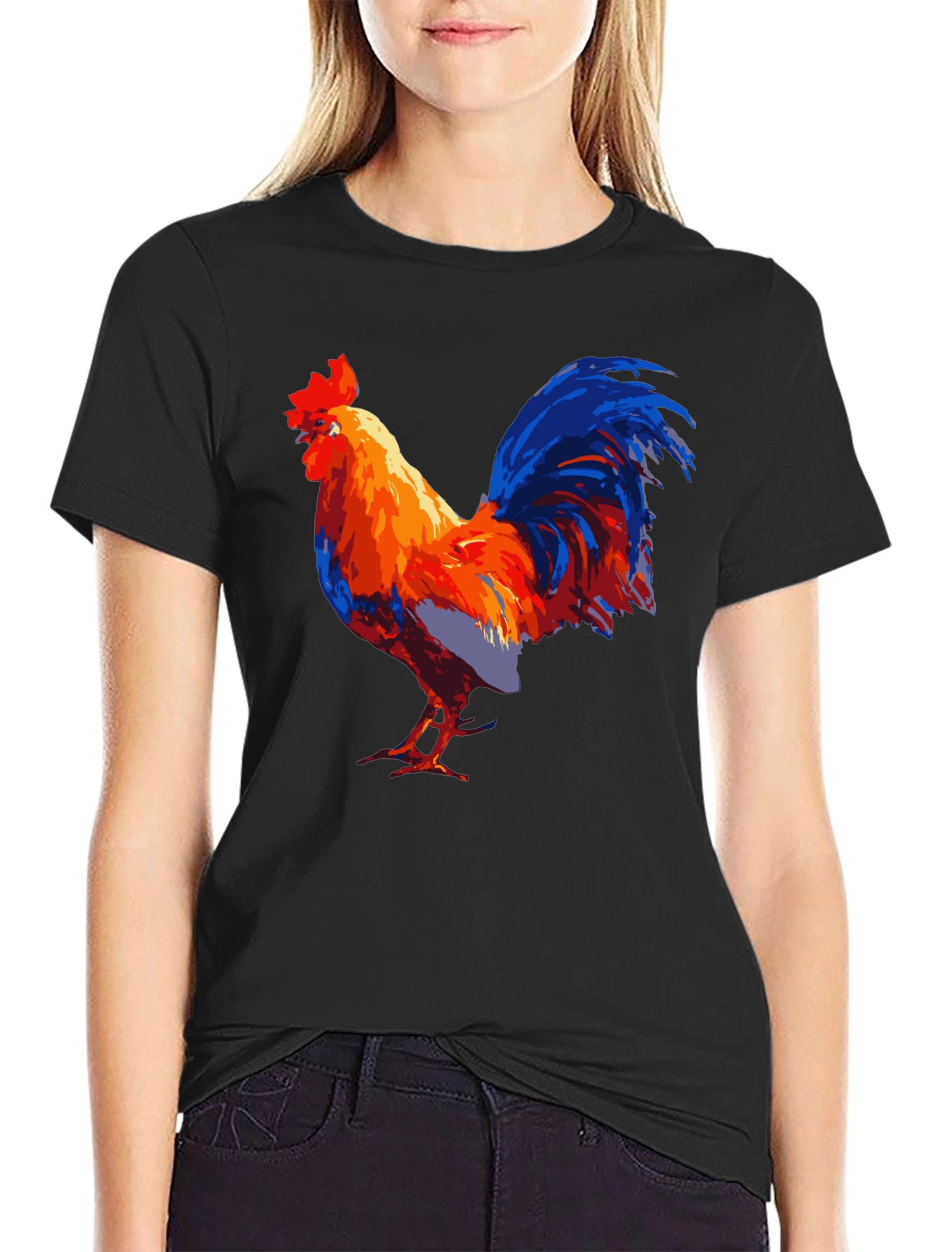 Bold Rooster Graphic Tee - Mens Black T-Shirt