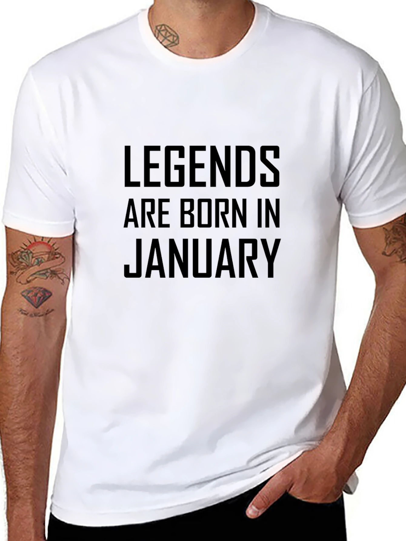 Legends Are Born in January Black T-Shirt