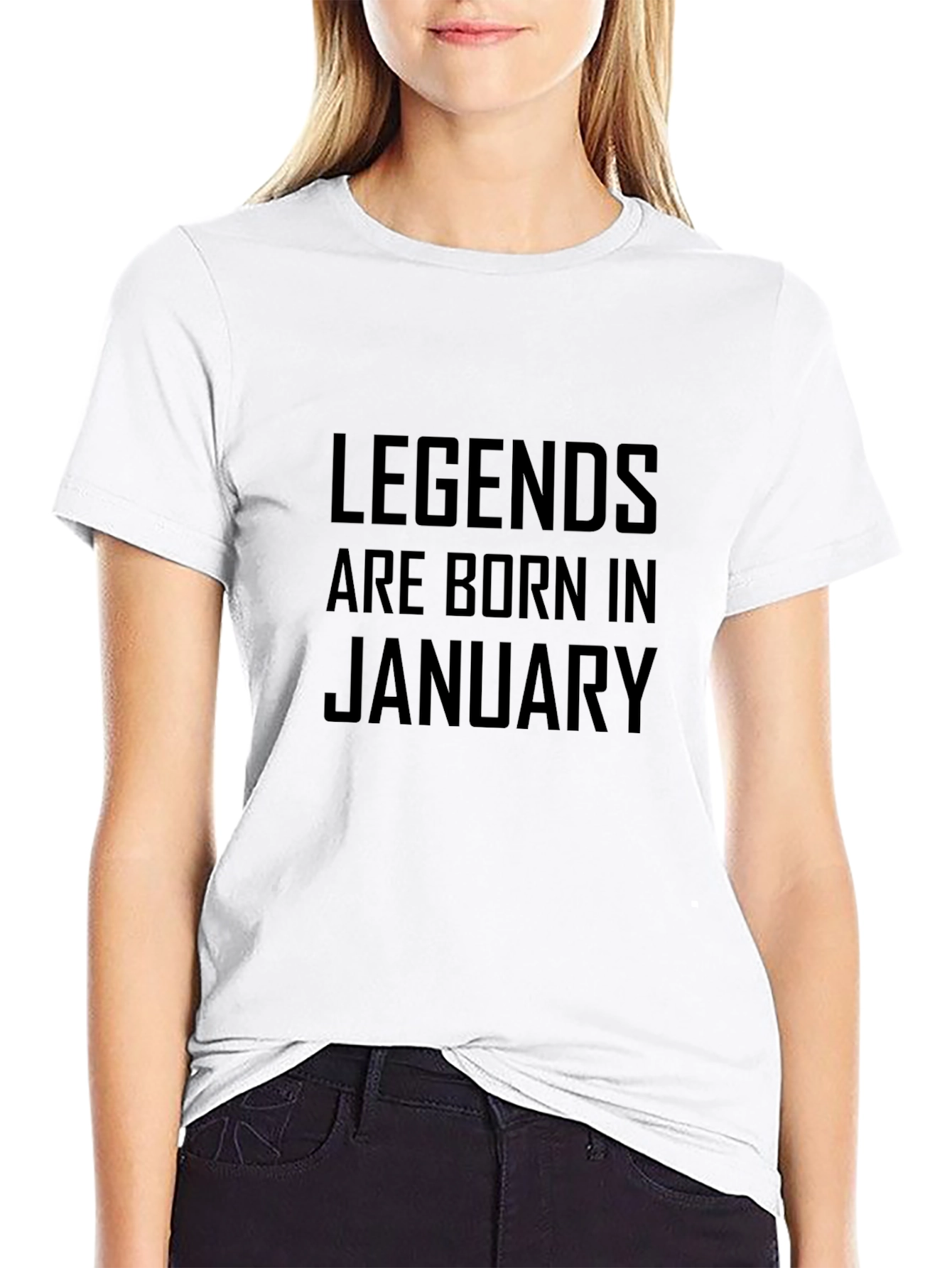 Legends Are Born in January Black T-Shirt