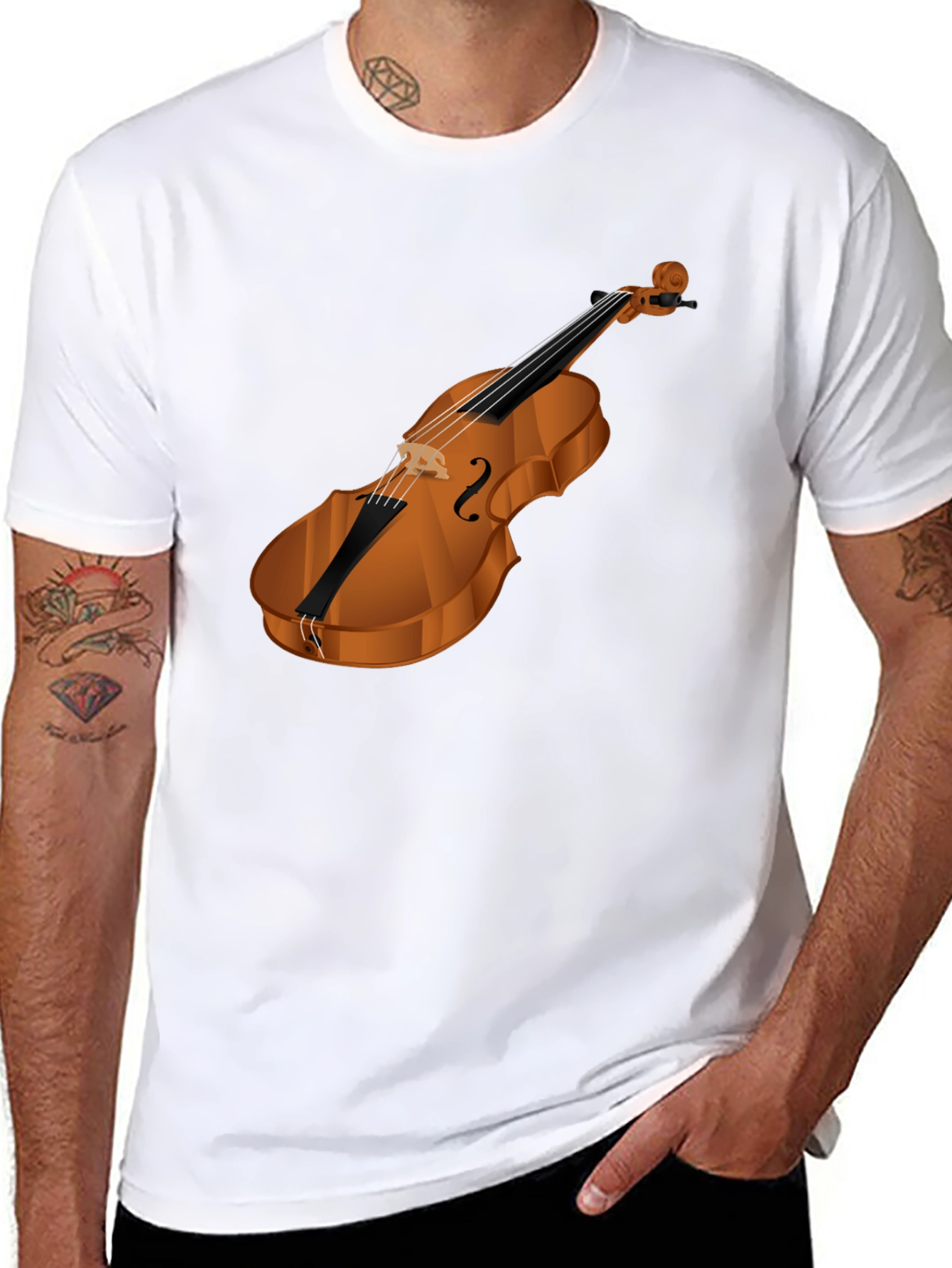 Violin Graphic Black T-Shirt