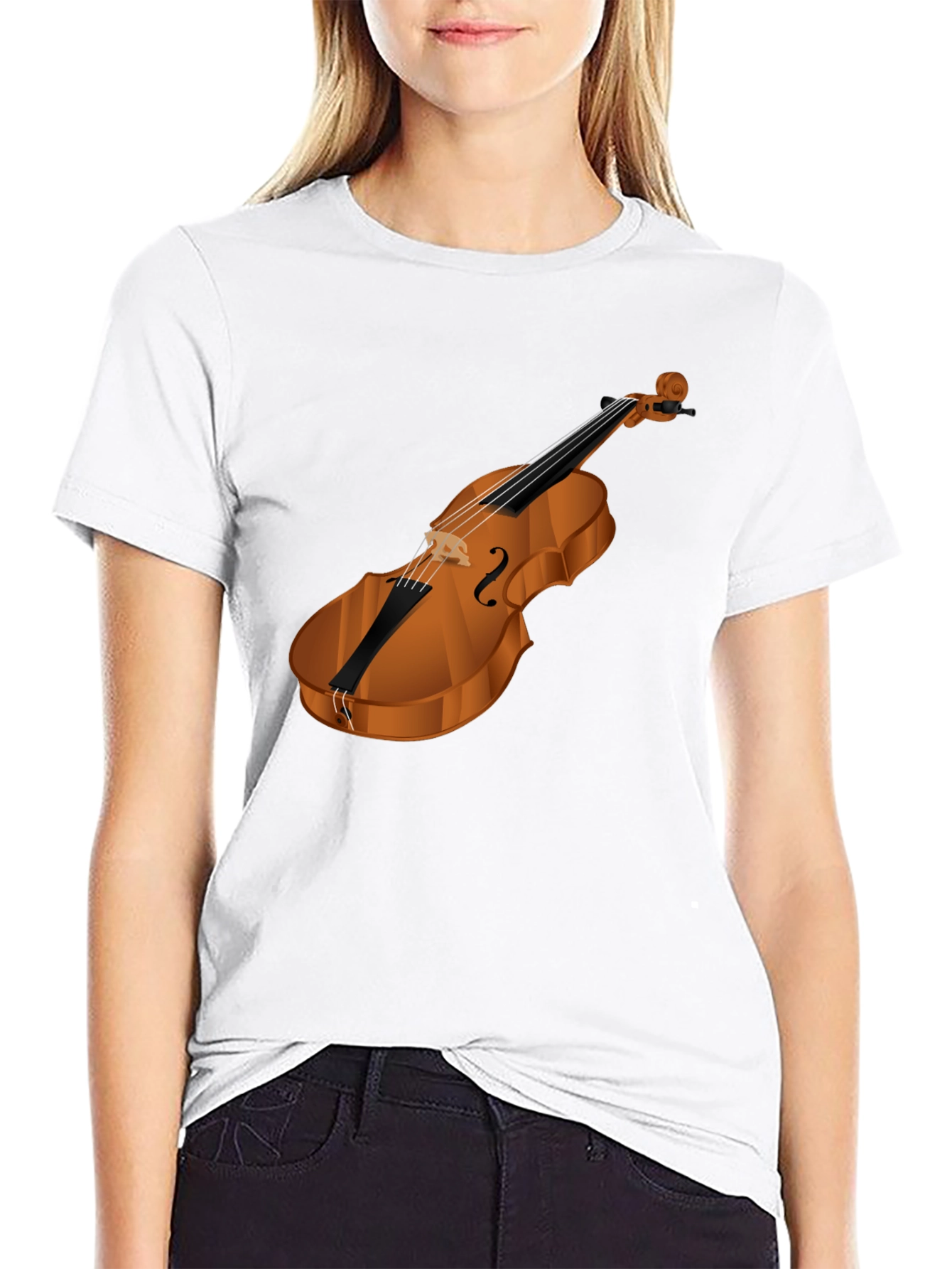 Violin Graphic Black T-Shirt