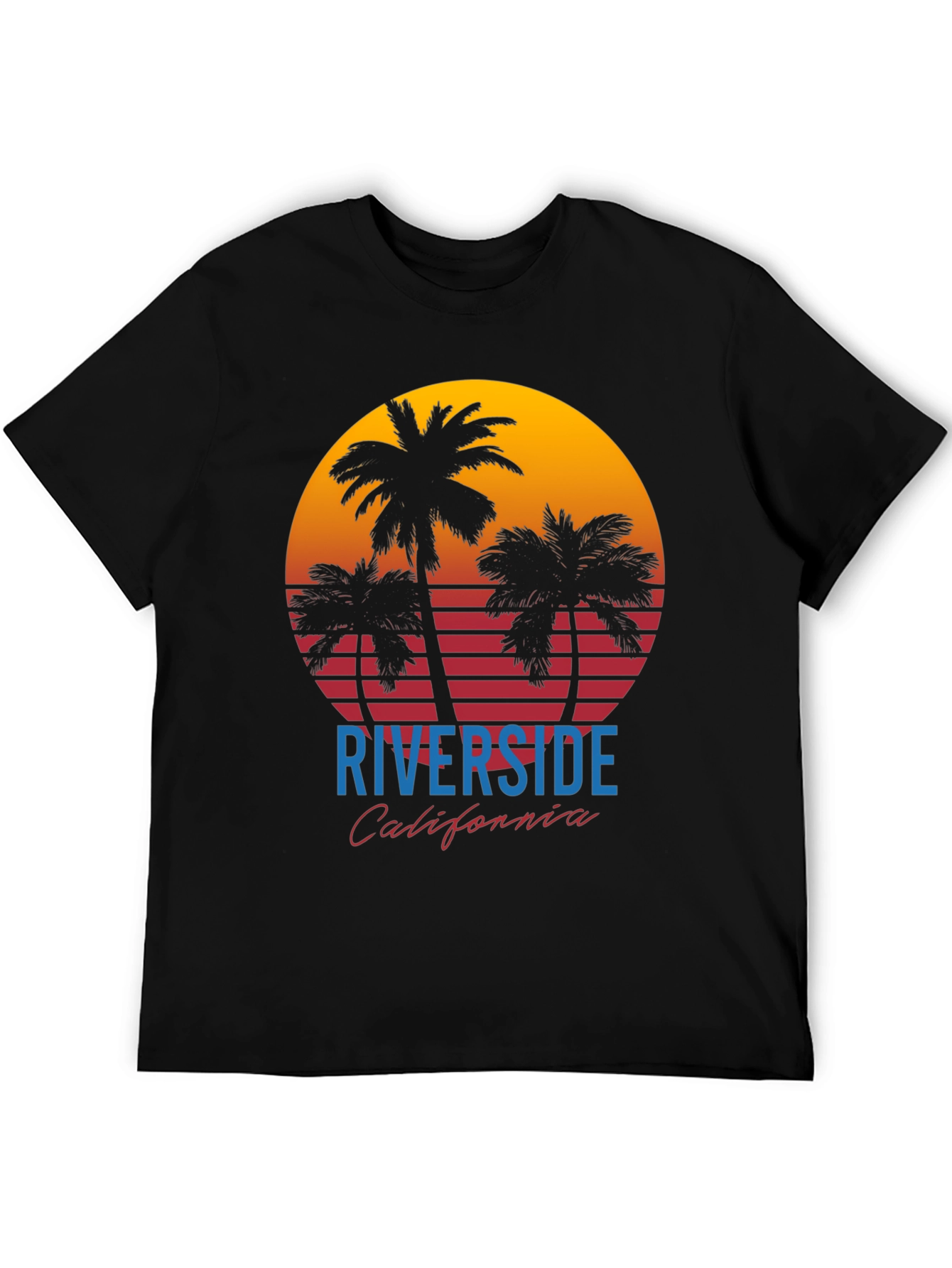 Riverside California Retro Sunset Graphic T-Shirt