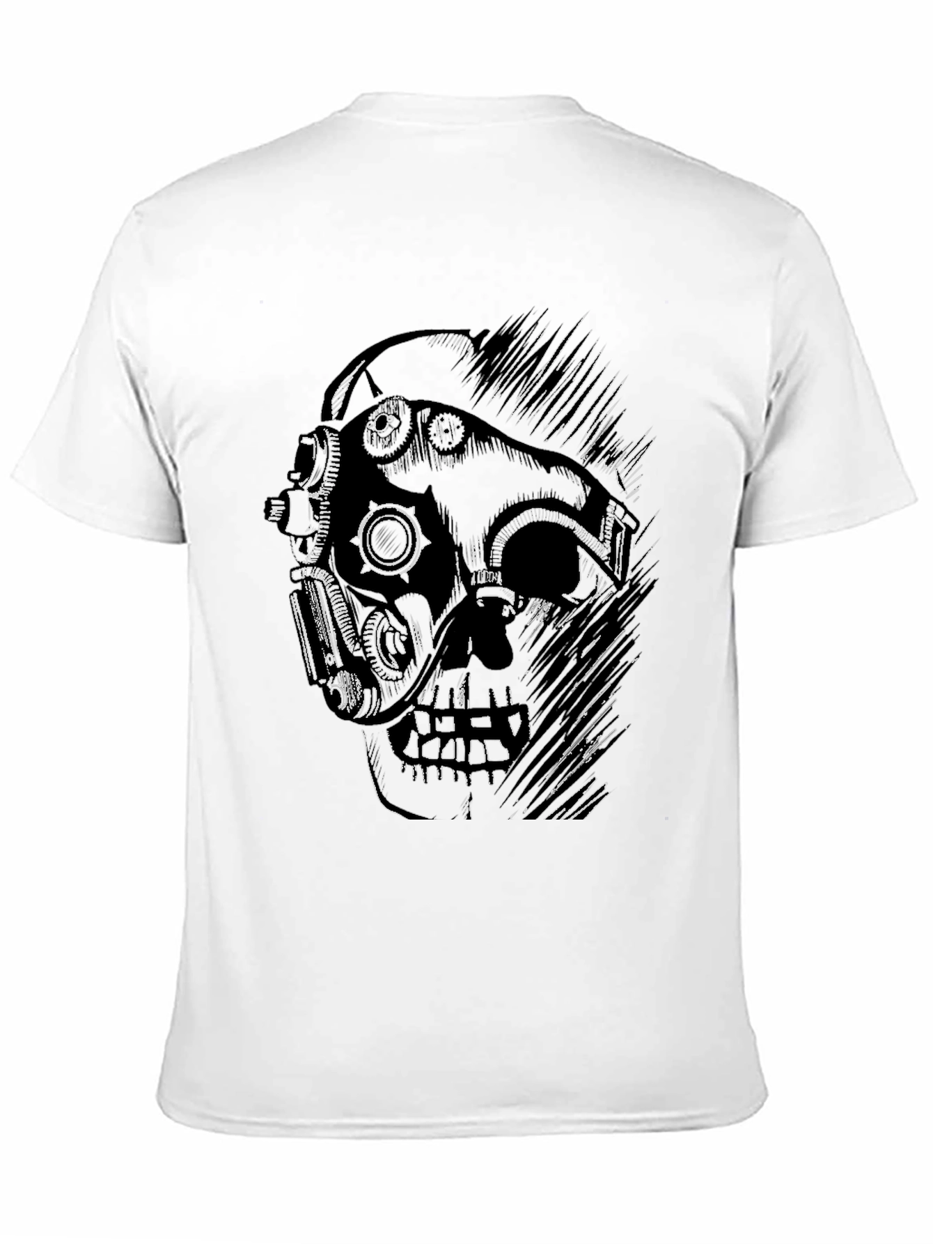 Steampunk Skull Graphic Black T-Shirt