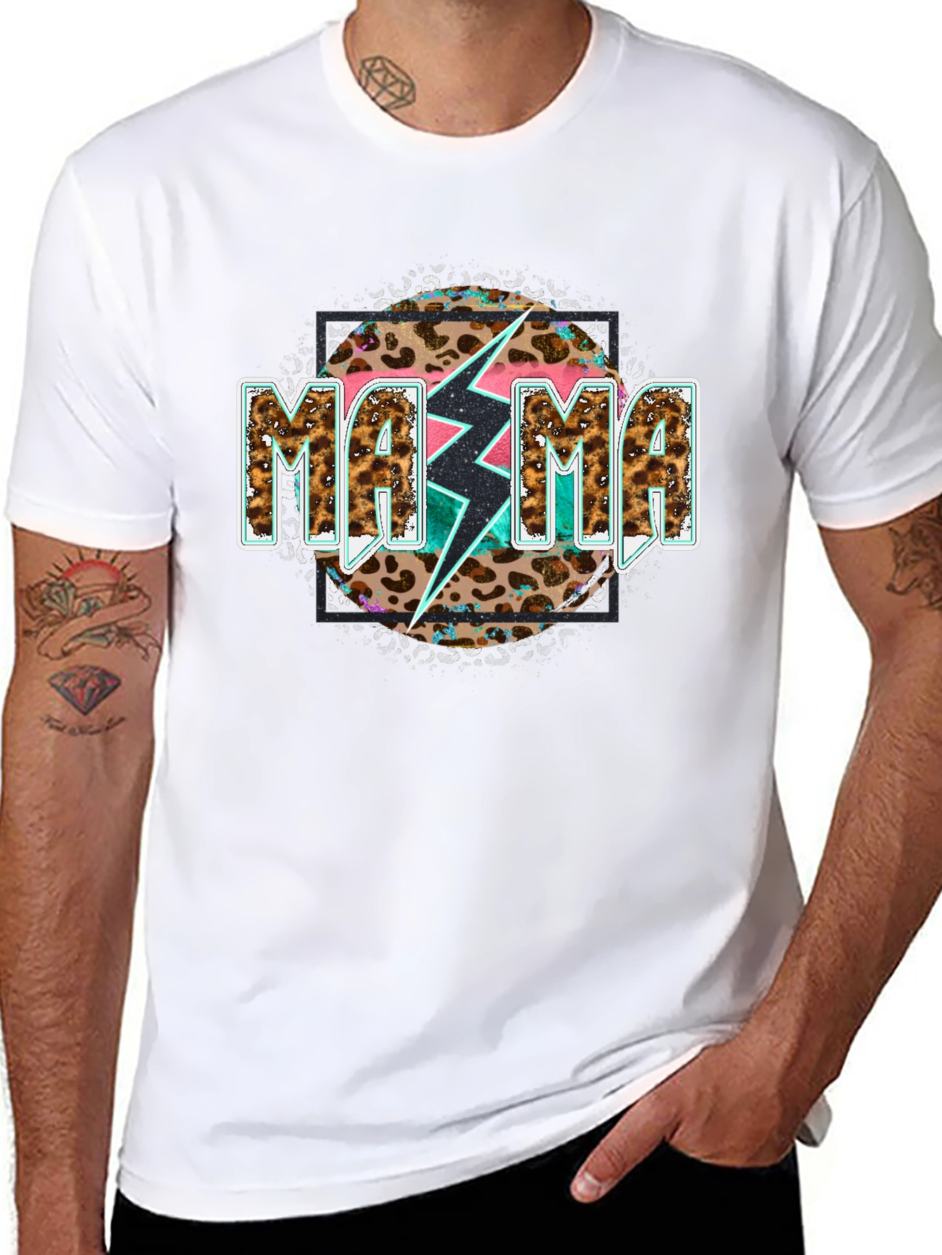Mama Leopard Bolt Graphic Tee