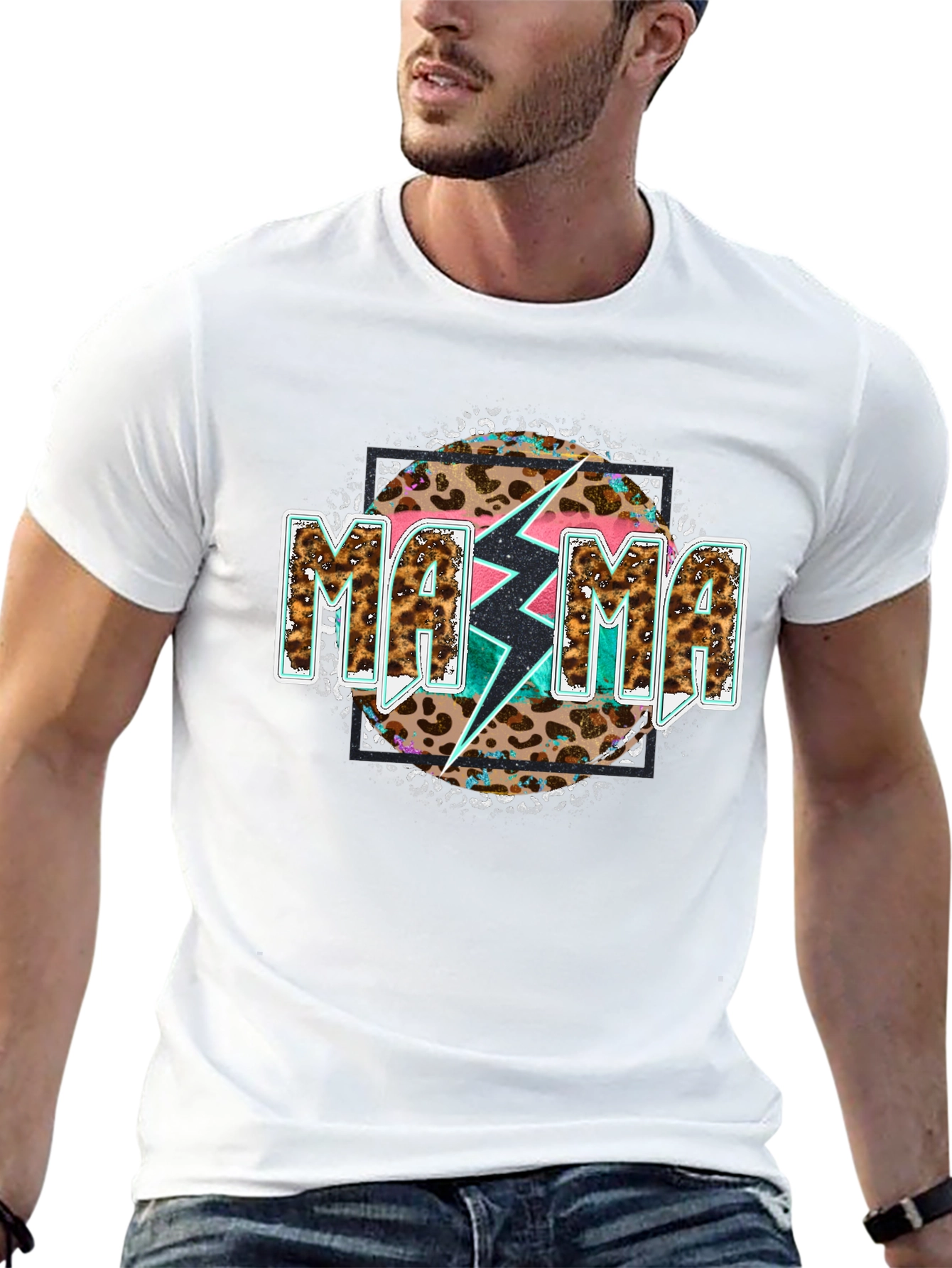 Mama Leopard Bolt Graphic Tee