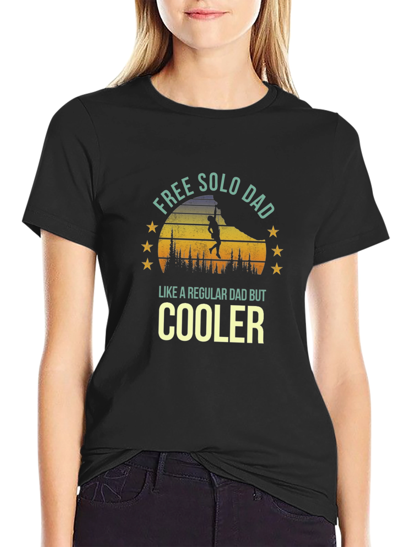 Free Solo Dad T-Shirt - Cool Fathers Day Gift