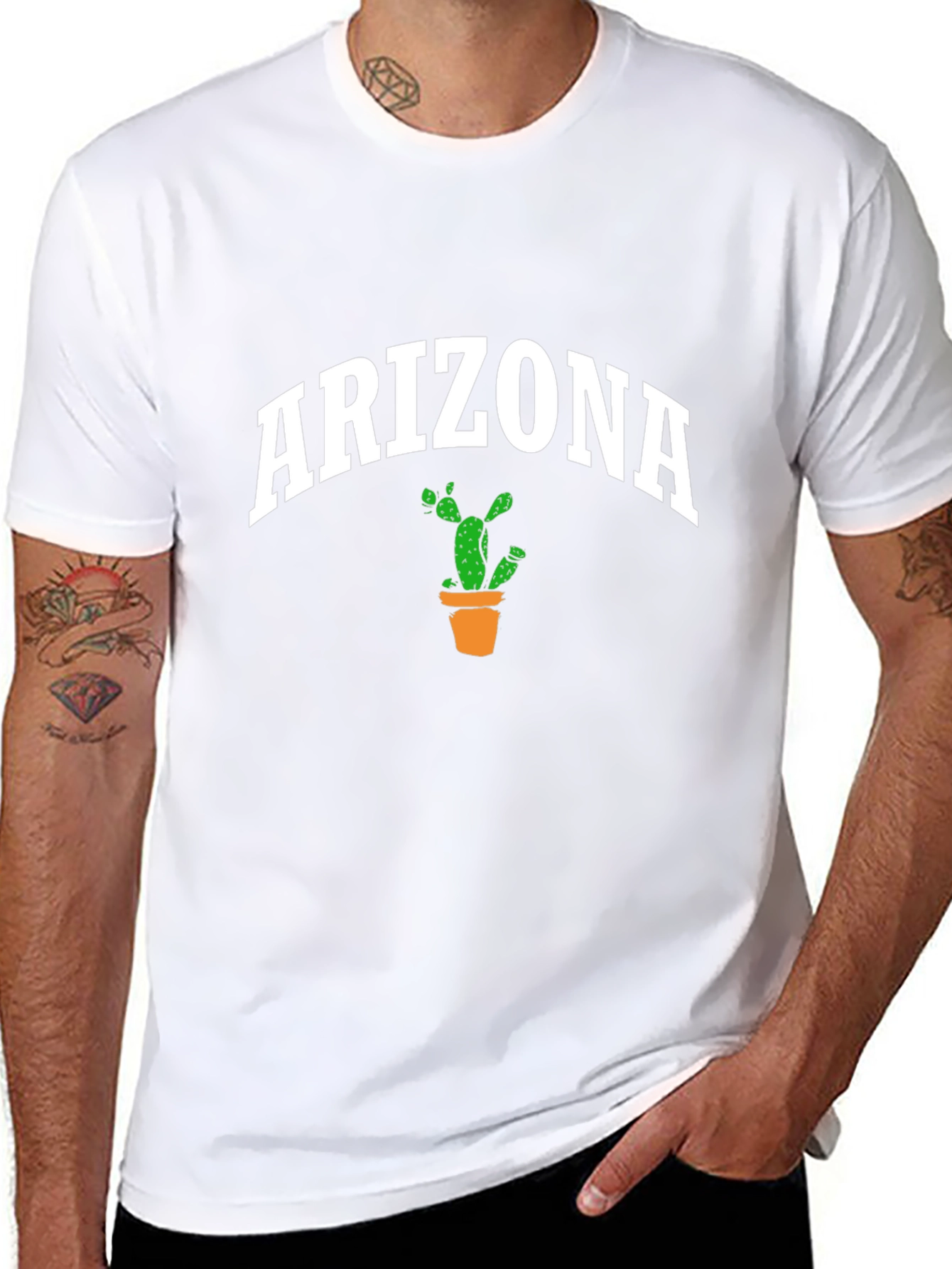 Arizona Cactus Graphic T-Shirt - Black
