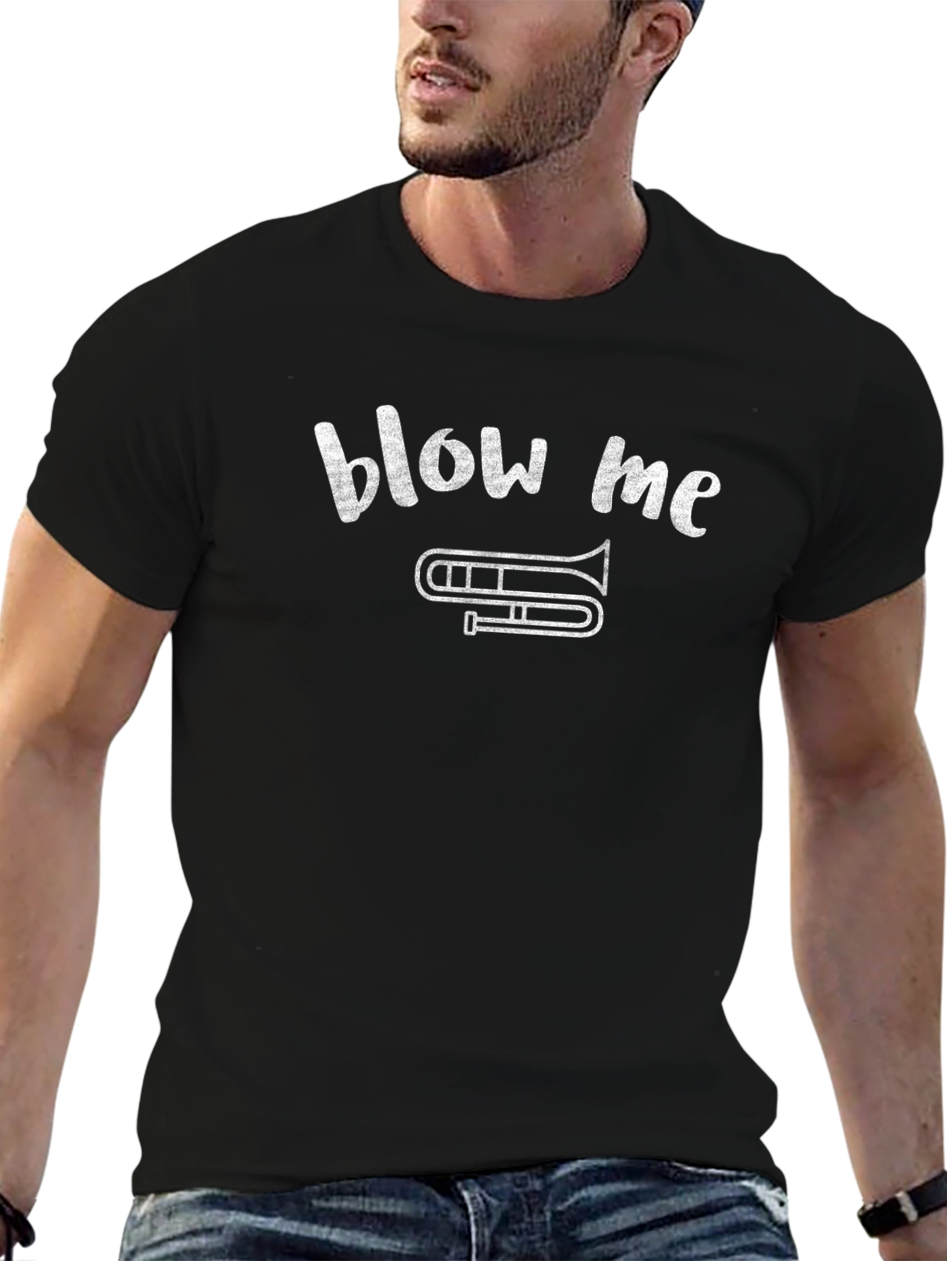 Blow Me Trombone Funny Graphic T-Shirt