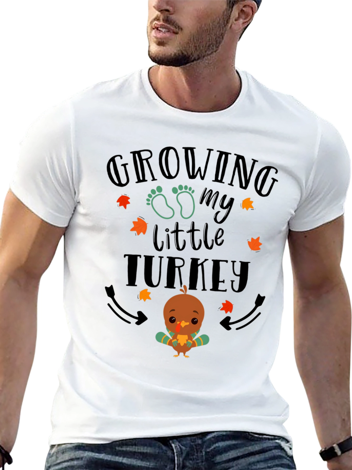Growing My Little Turkey T-Shirt - Cute Thanksgiving Tee