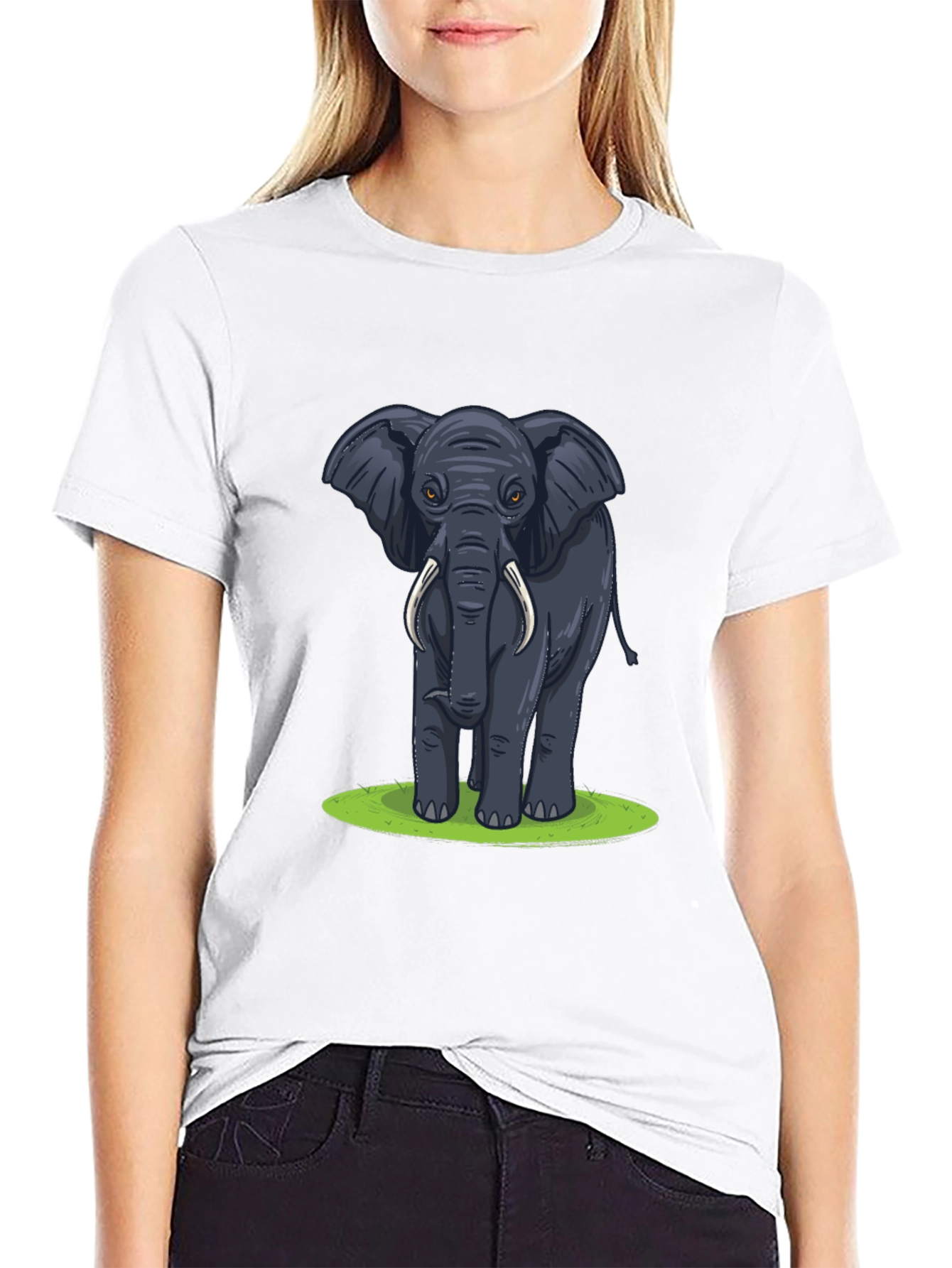 Elephant Graphic T-Shirt - Black Cotton Tee