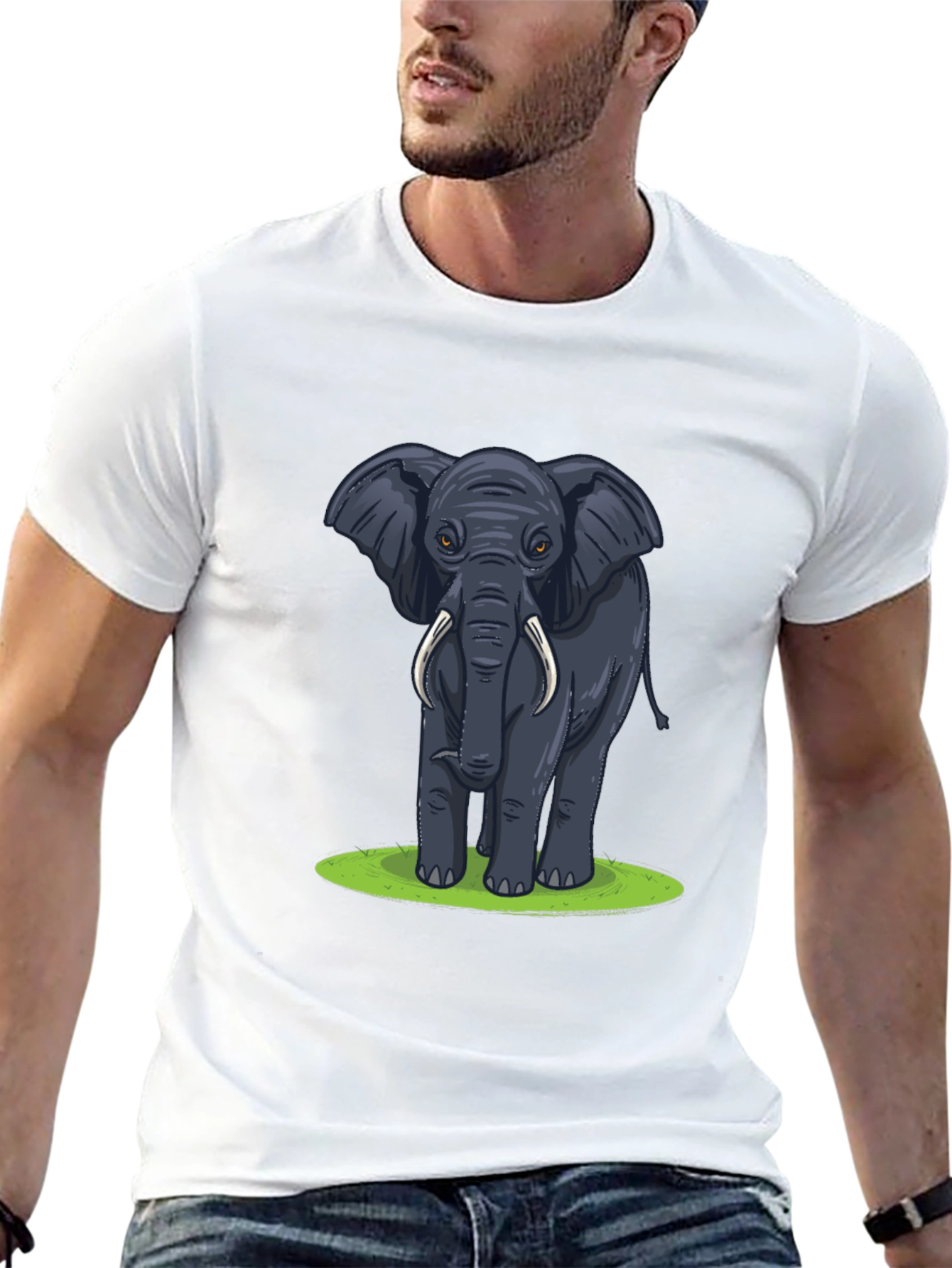 Elephant Graphic T-Shirt - Black Cotton Tee