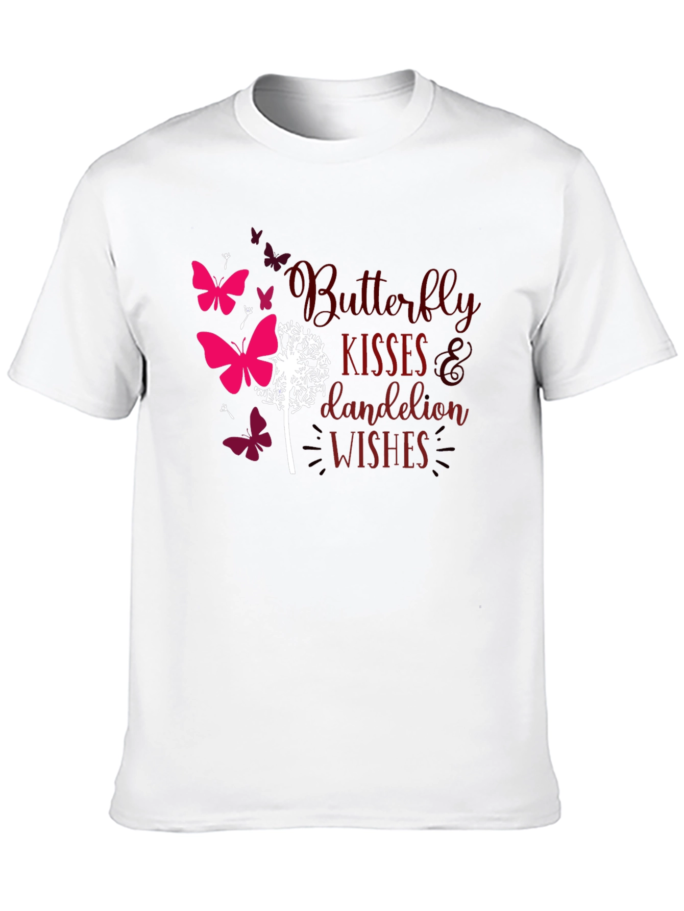 Butterfly Kisses Dandelion Wishes Black T-Shirt