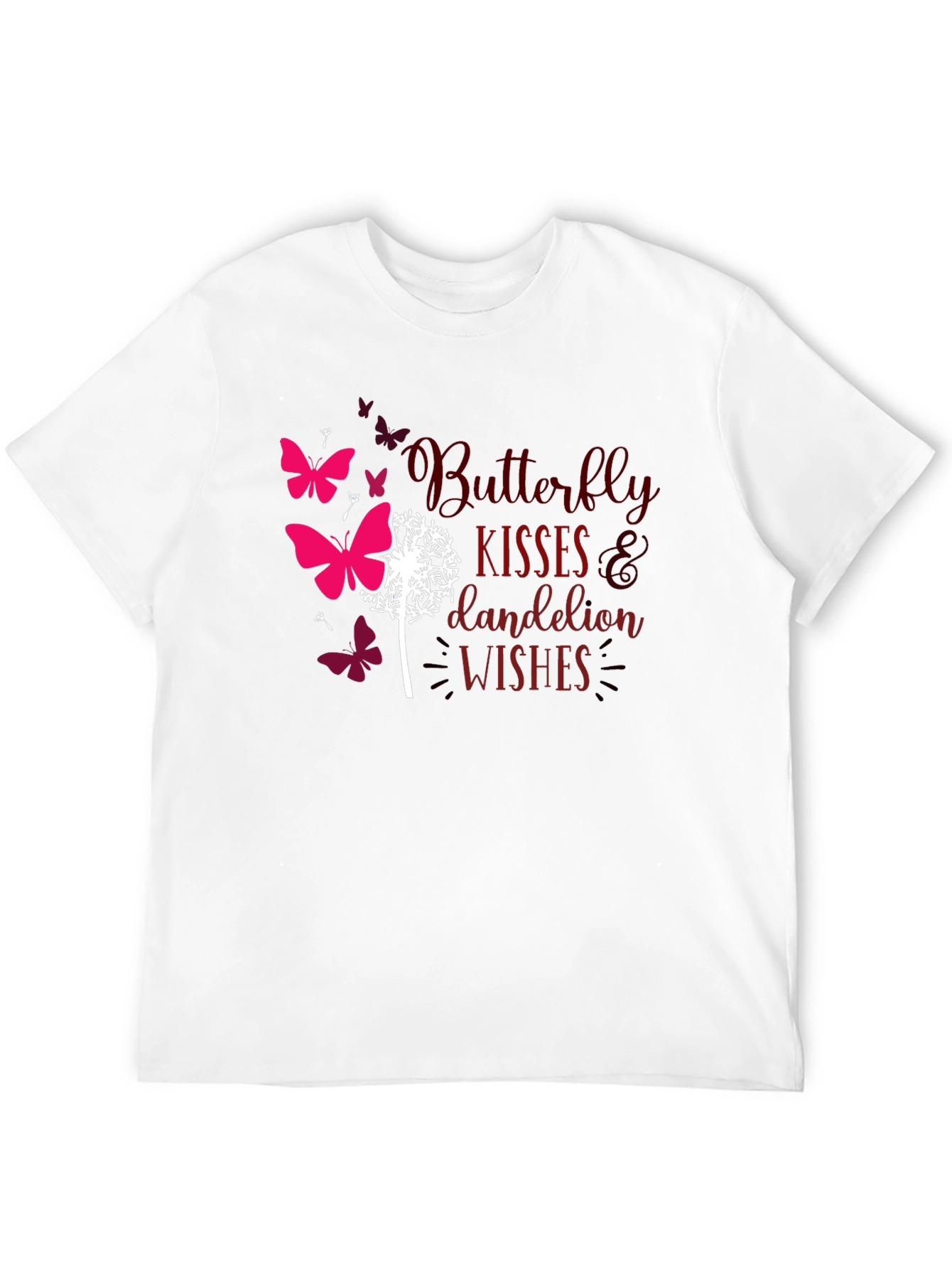 Butterfly Kisses Dandelion Wishes Black T-Shirt