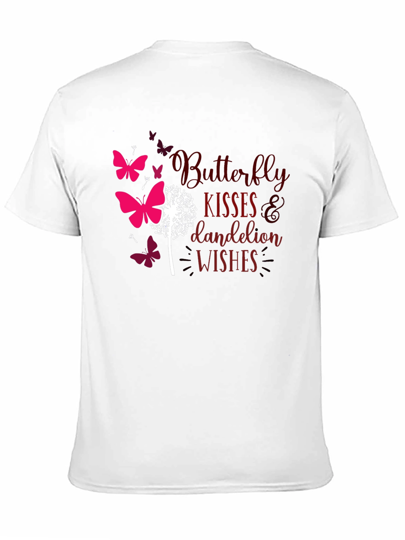 Butterfly Kisses Dandelion Wishes Black T-Shirt