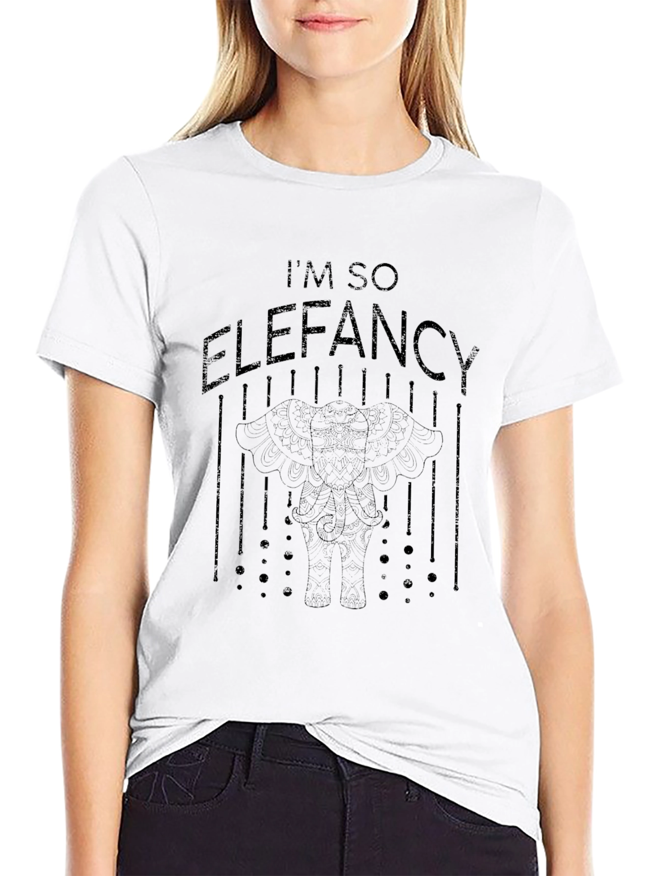 Im So Elefancy Black T-Shirt