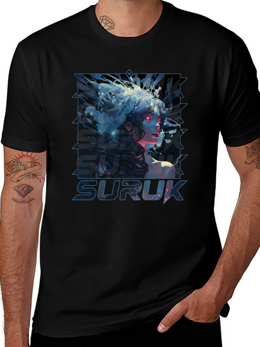 Suruk Graphic Print Black T-Shirt